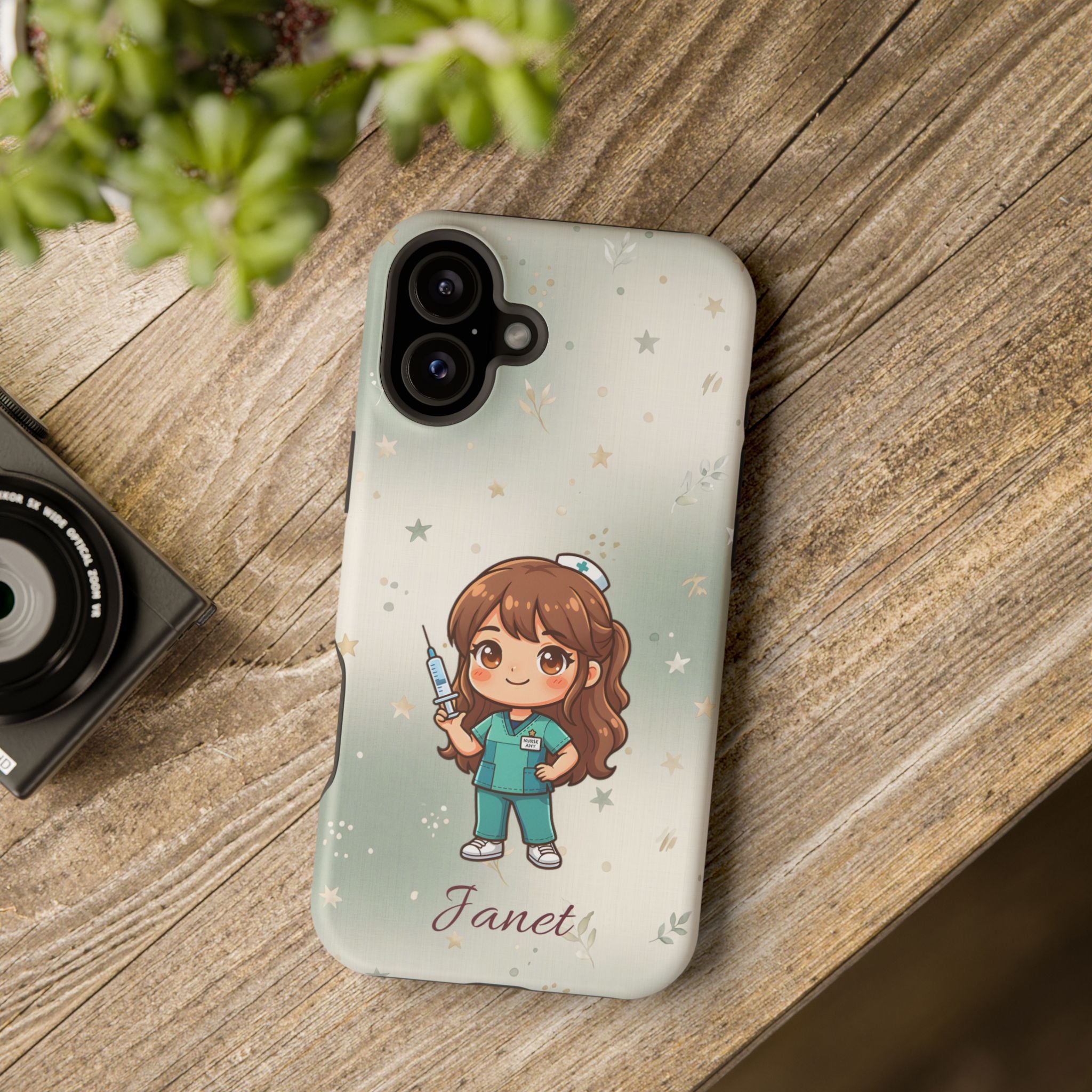 Personalized Nurse with Syringe Phone Case — Wireless Charging Cover
