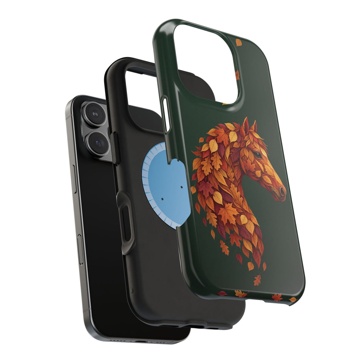 Autumn Leaves Horse Phone Case — Tough Magnetic Case with Wireless Charging