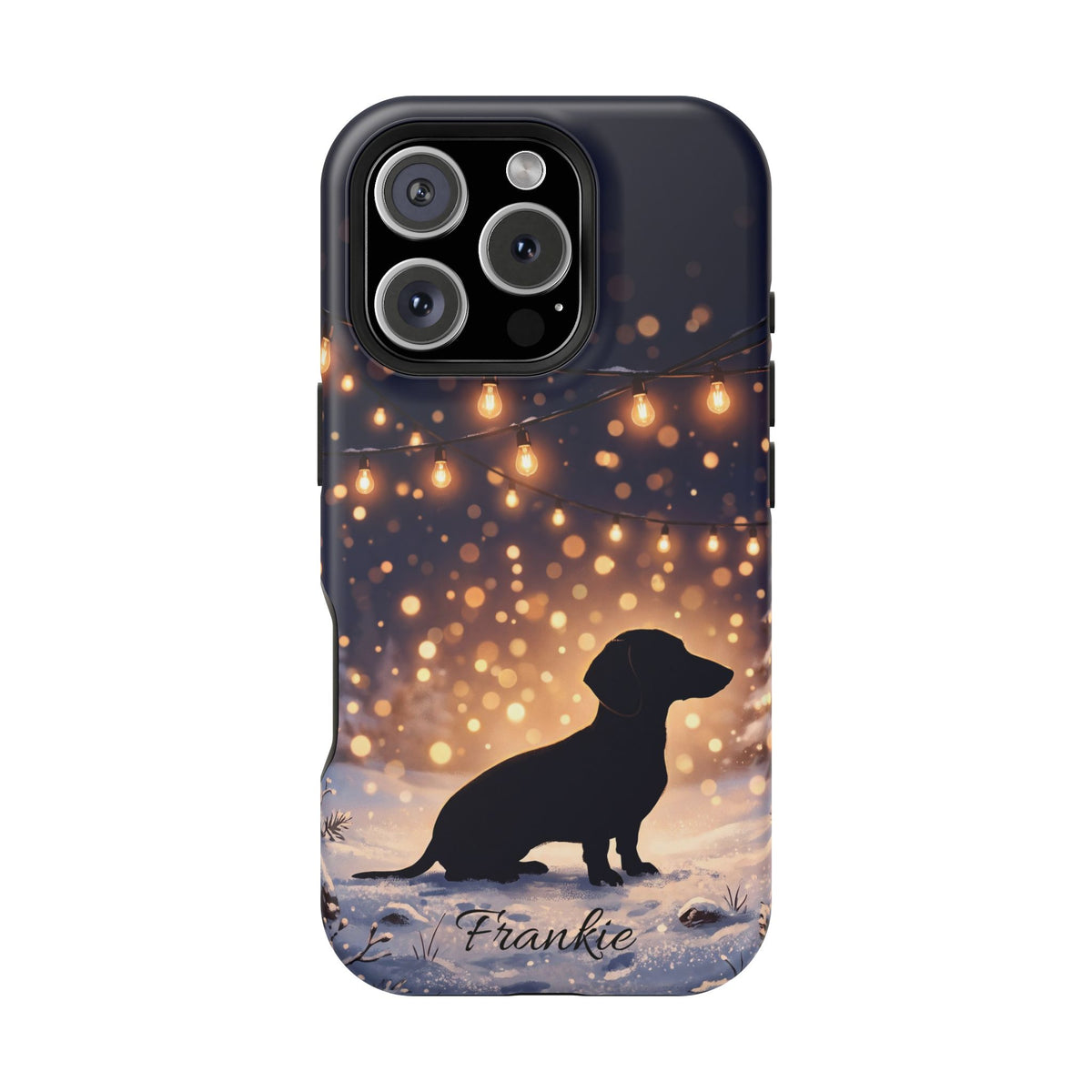 Personalized Dachshund Golden Sparks Phone Case — Wireless Charging Cover