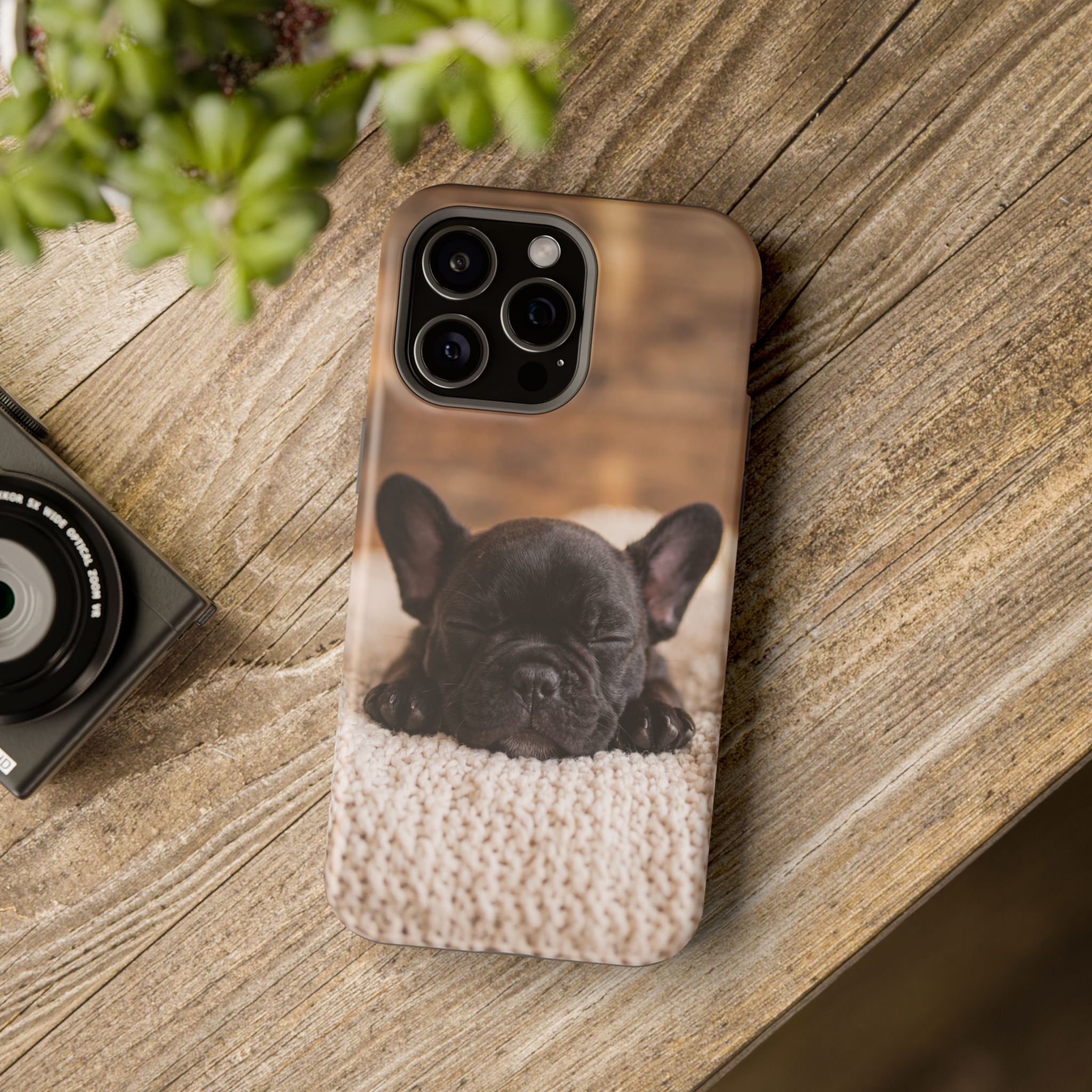 Sleepy French Bulldog Phone Case — Impact-Resistant Wireless Charging Cover