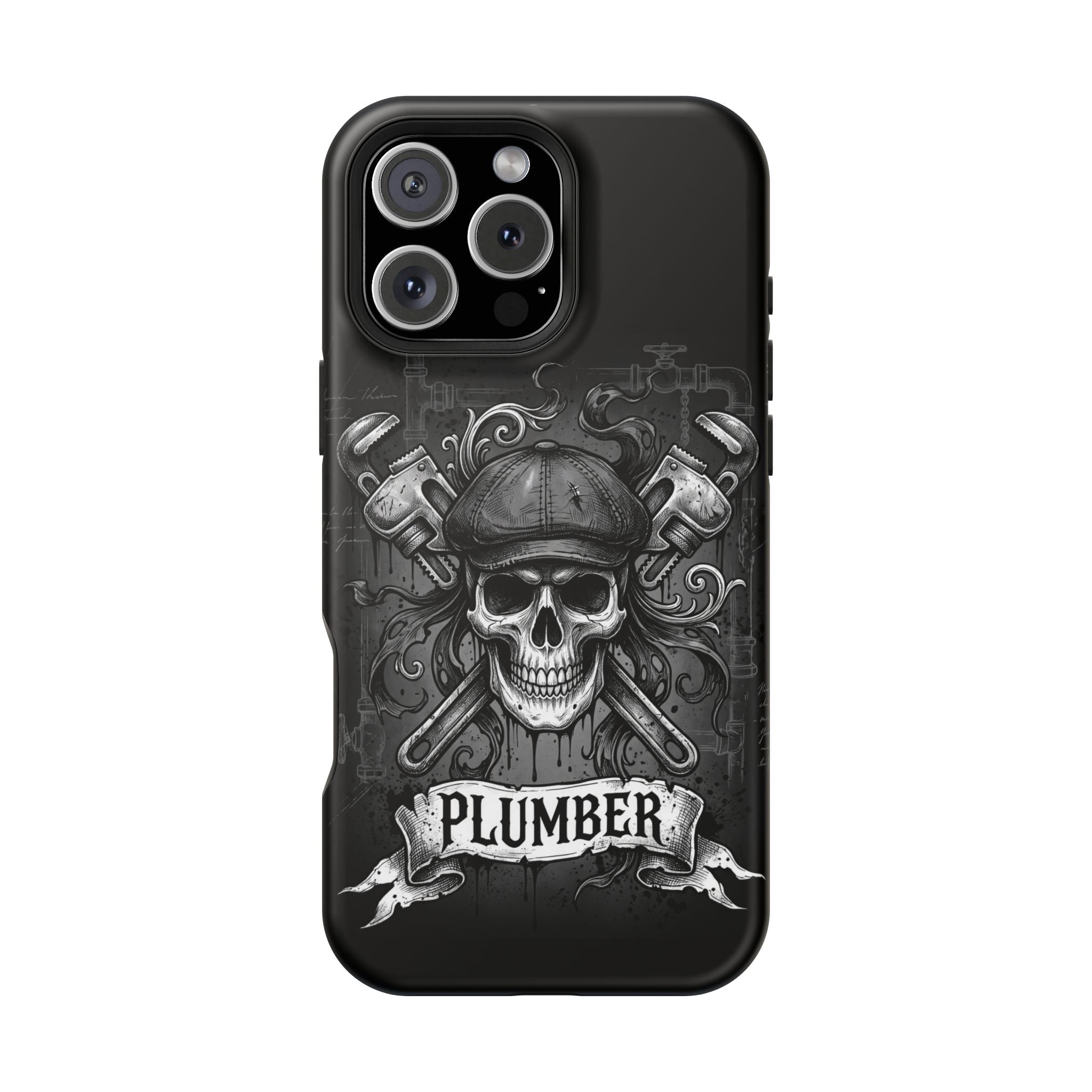 Skull & Wrenches Plumber Phone Case — Wireless Charging Cover