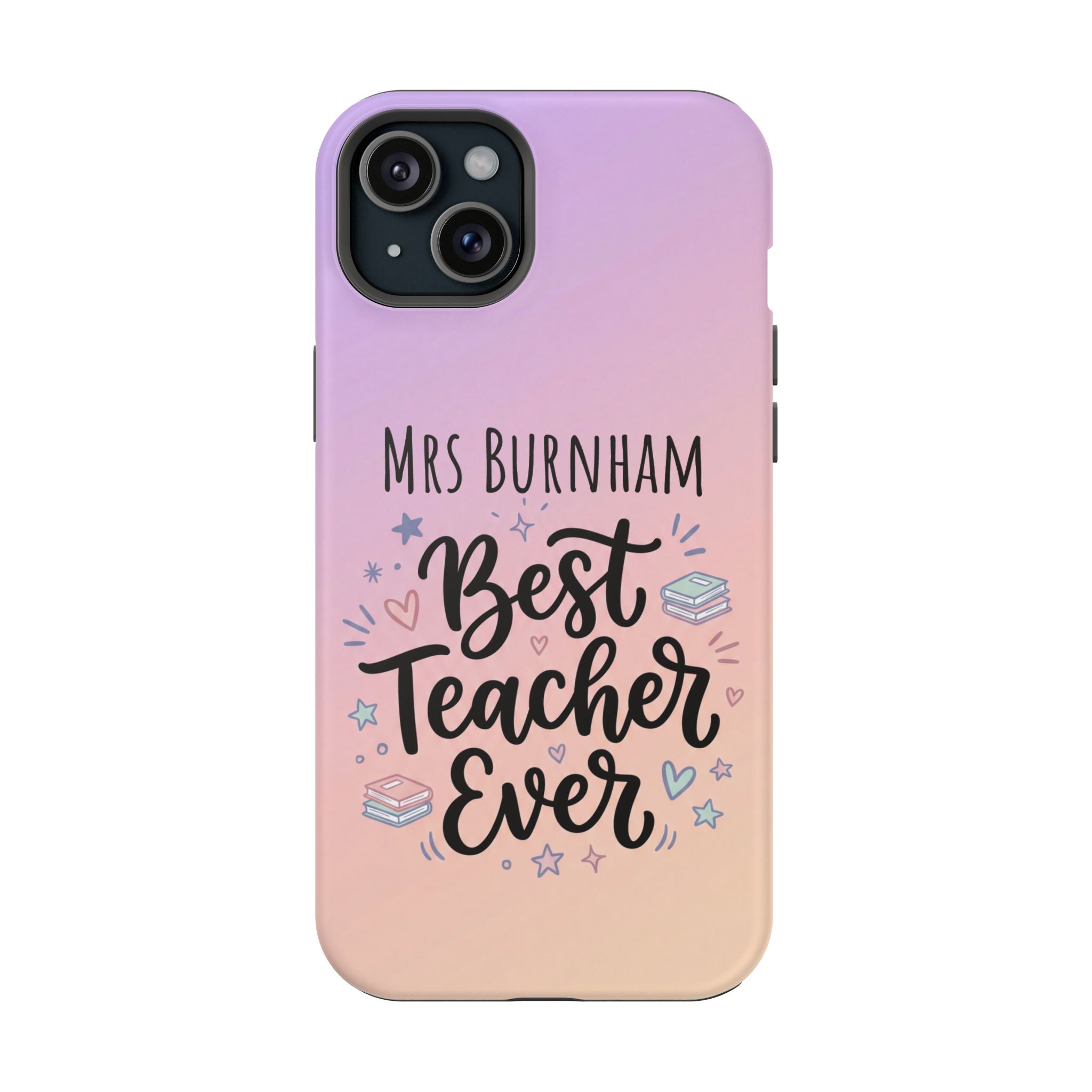 Best Teacher Ever Personalized Phone Case — Wireless Charging Cover