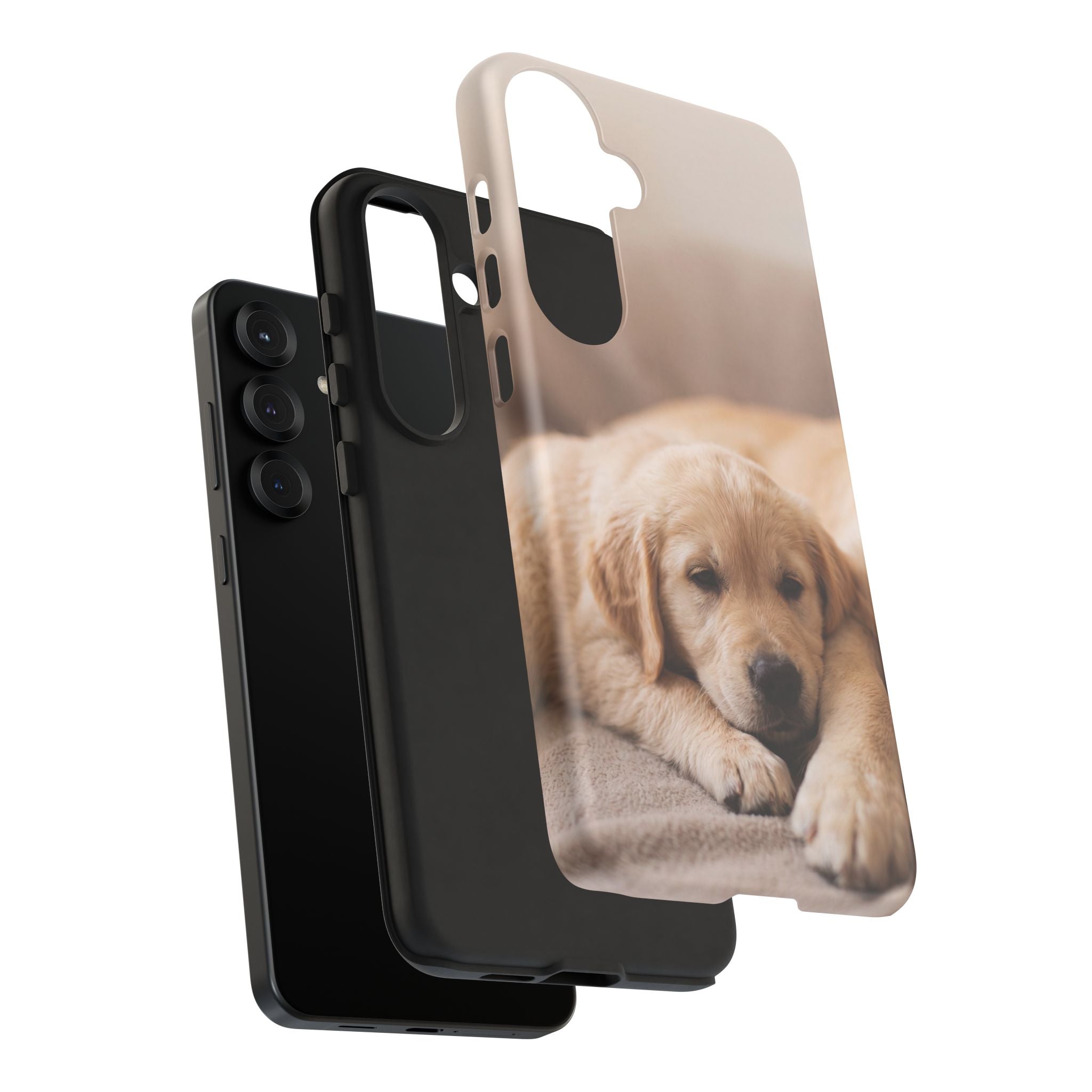 Sleepy Golden Retriever Puppy Phone Case | Cozy Cuddly Puppy Portrait | Samsung & iPhone