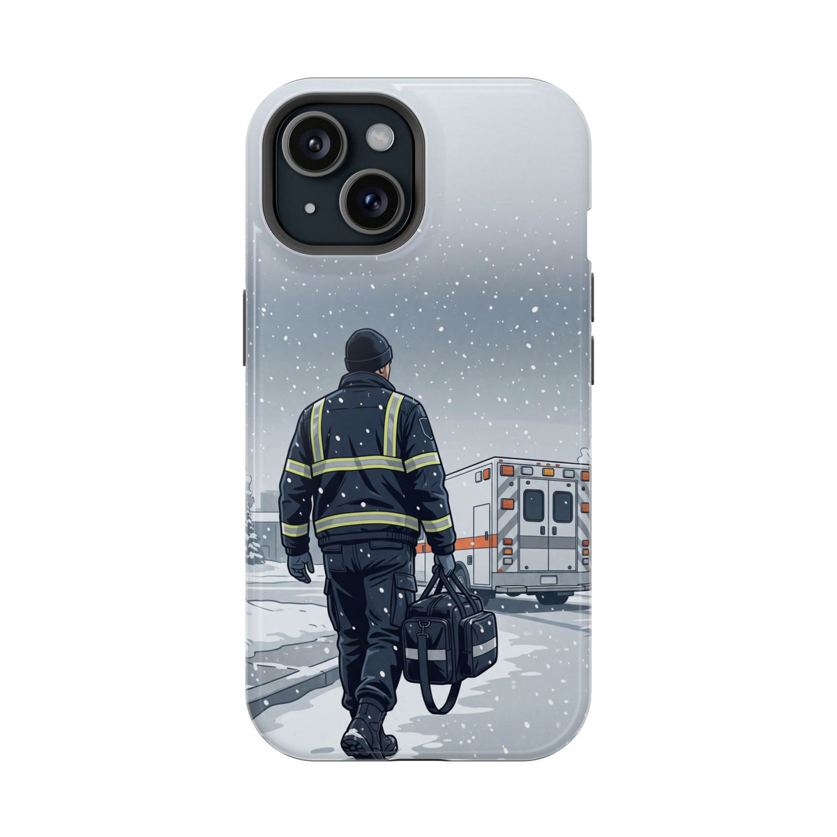 Bold Paramedic/EMT Portrait Phone Case — Magnetic Wireless Charging Cover