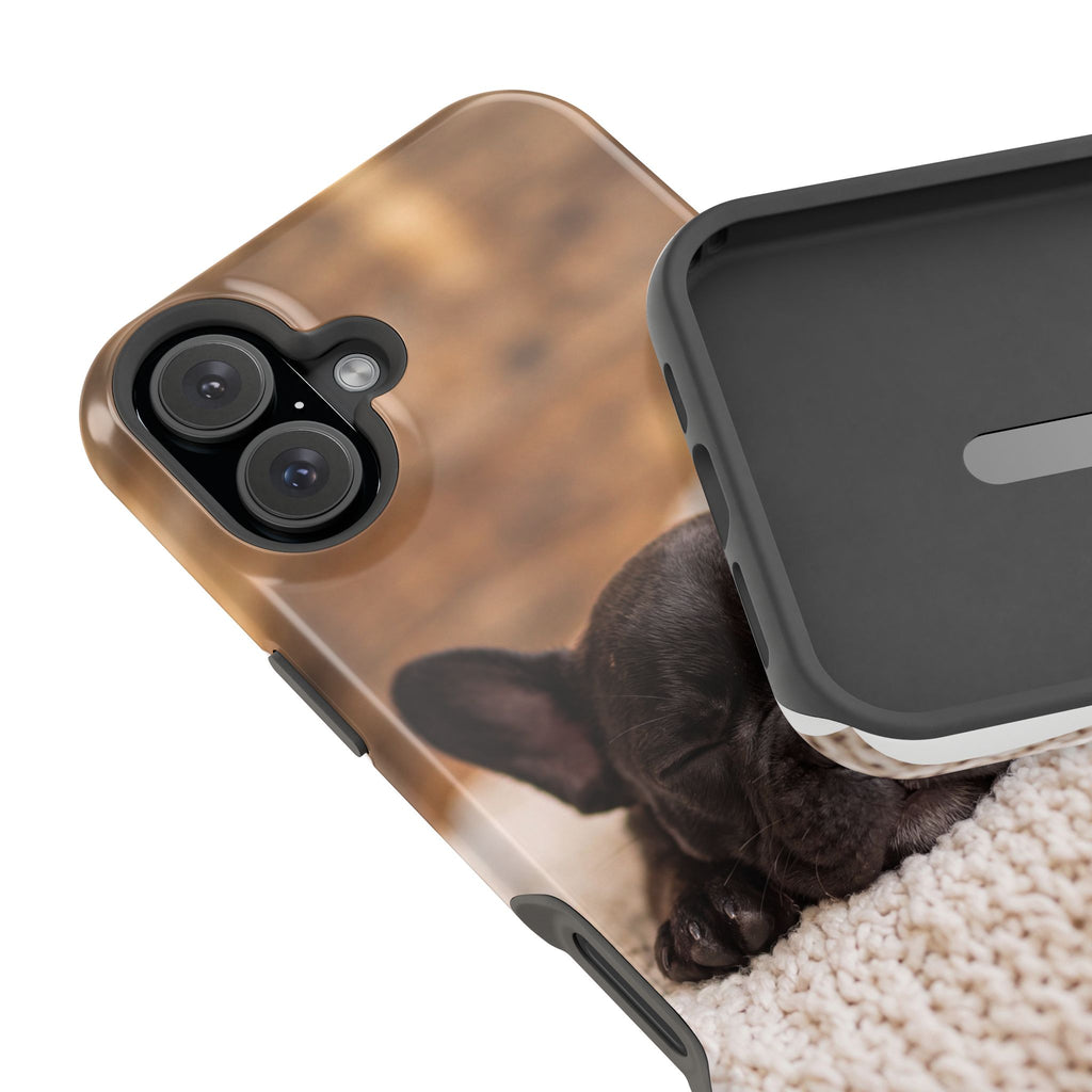 Sleepy French Bulldog Phone Case — Impact-Resistant Wireless Charging Cover