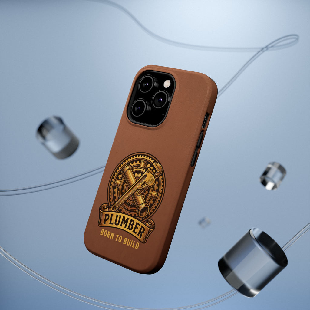 Plumber Born to Build Phone Case — Badge Wireless Charging Cover