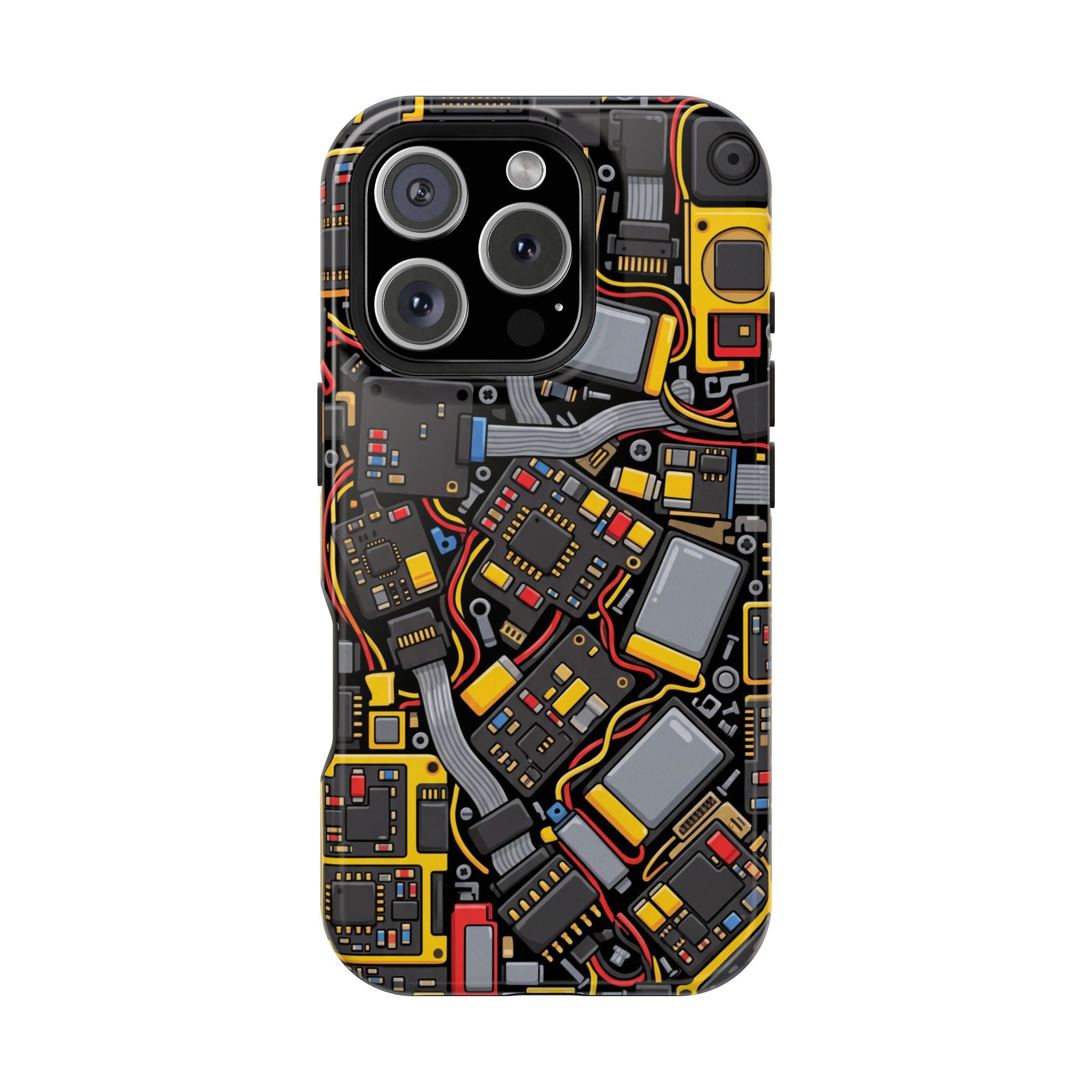 Voltage Board Phone Case — Yellow Circuit Wireless Charging Cover