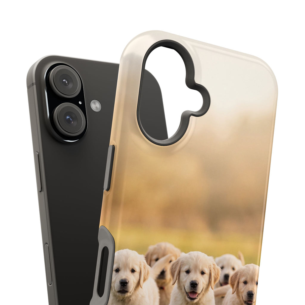 Golden Retriever Puppies Phone Case — Impact-Resistant Wireless Charging Cover