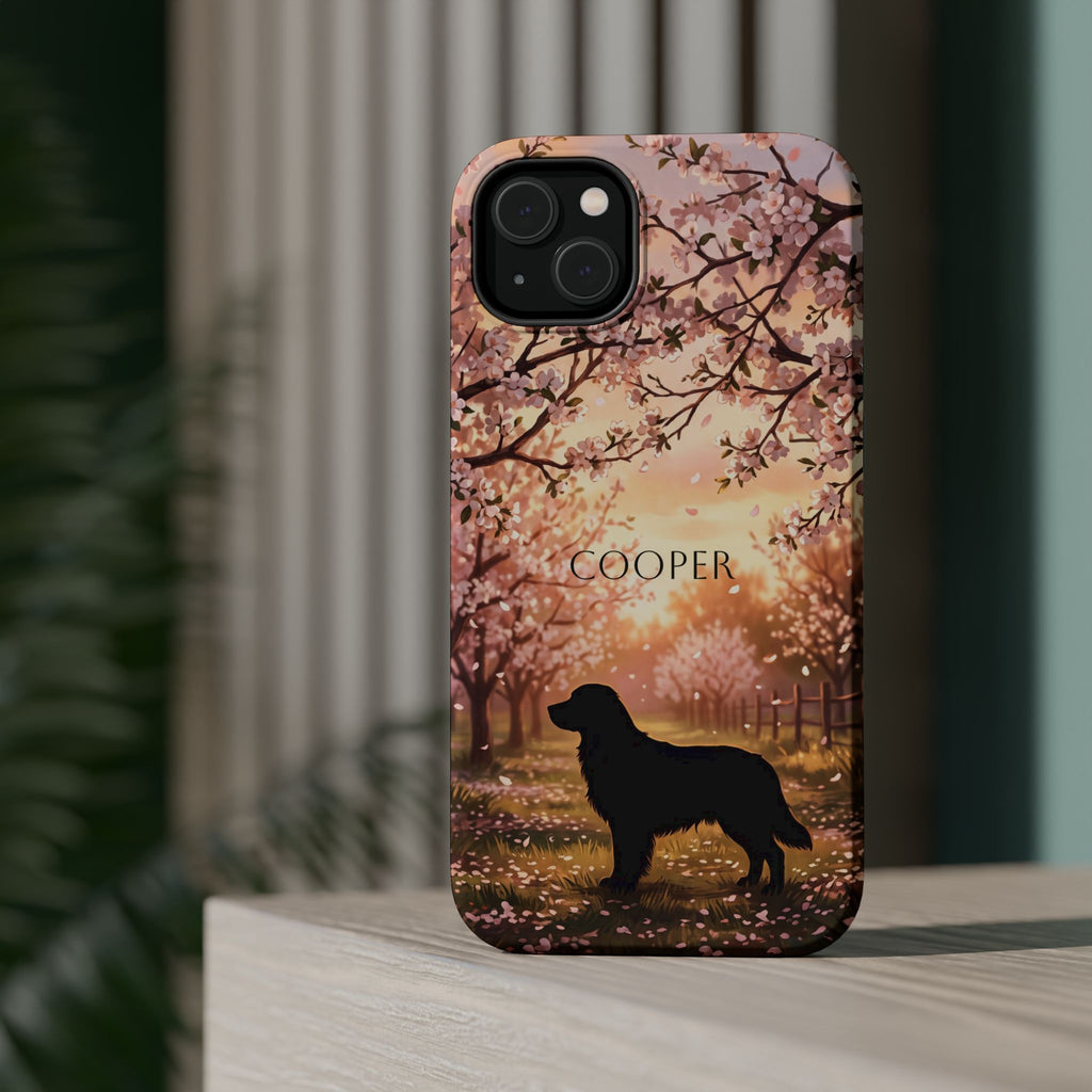 Personalized Golden Retriever Autumn Forest Phone Case — Wireless Charging Cover