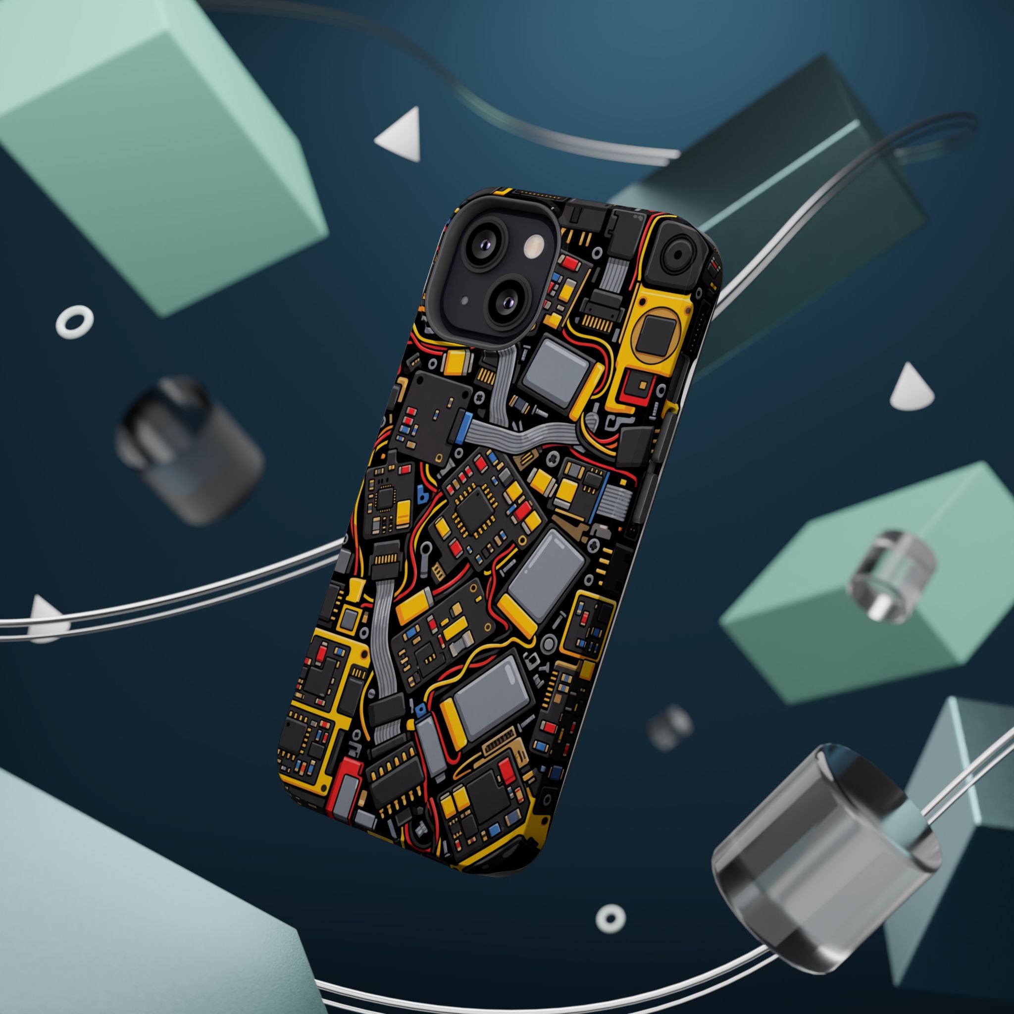 Voltage Board Phone Case — Yellow Circuit Wireless Charging Cover