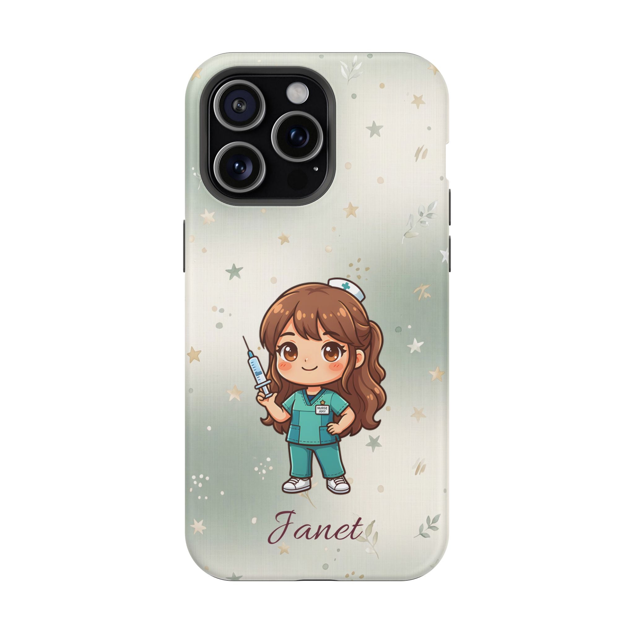 Personalized Nurse with Syringe Phone Case — Wireless Charging Cover