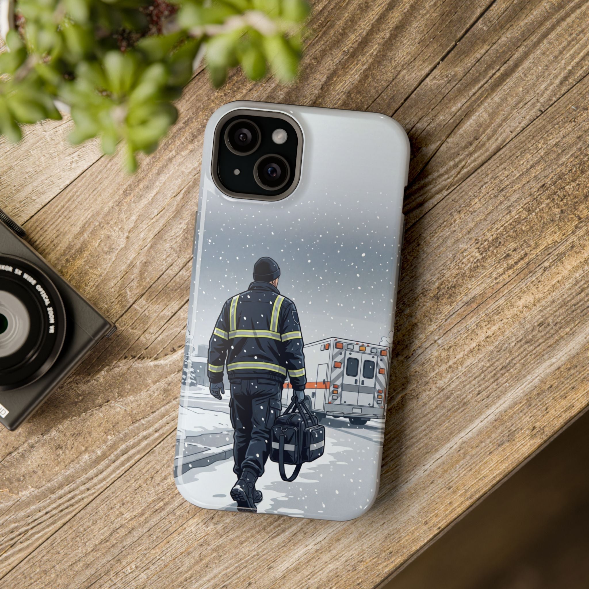 Bold Paramedic/EMT Portrait Phone Case — Magnetic Wireless Charging Cover
