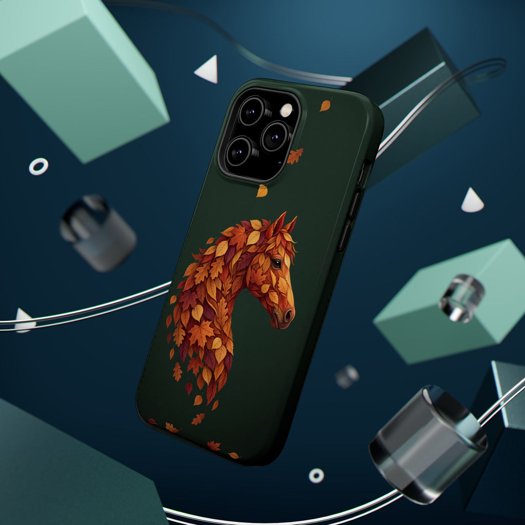 Autumn Leaves Horse Phone Case — Tough Magnetic Case with Wireless Charging