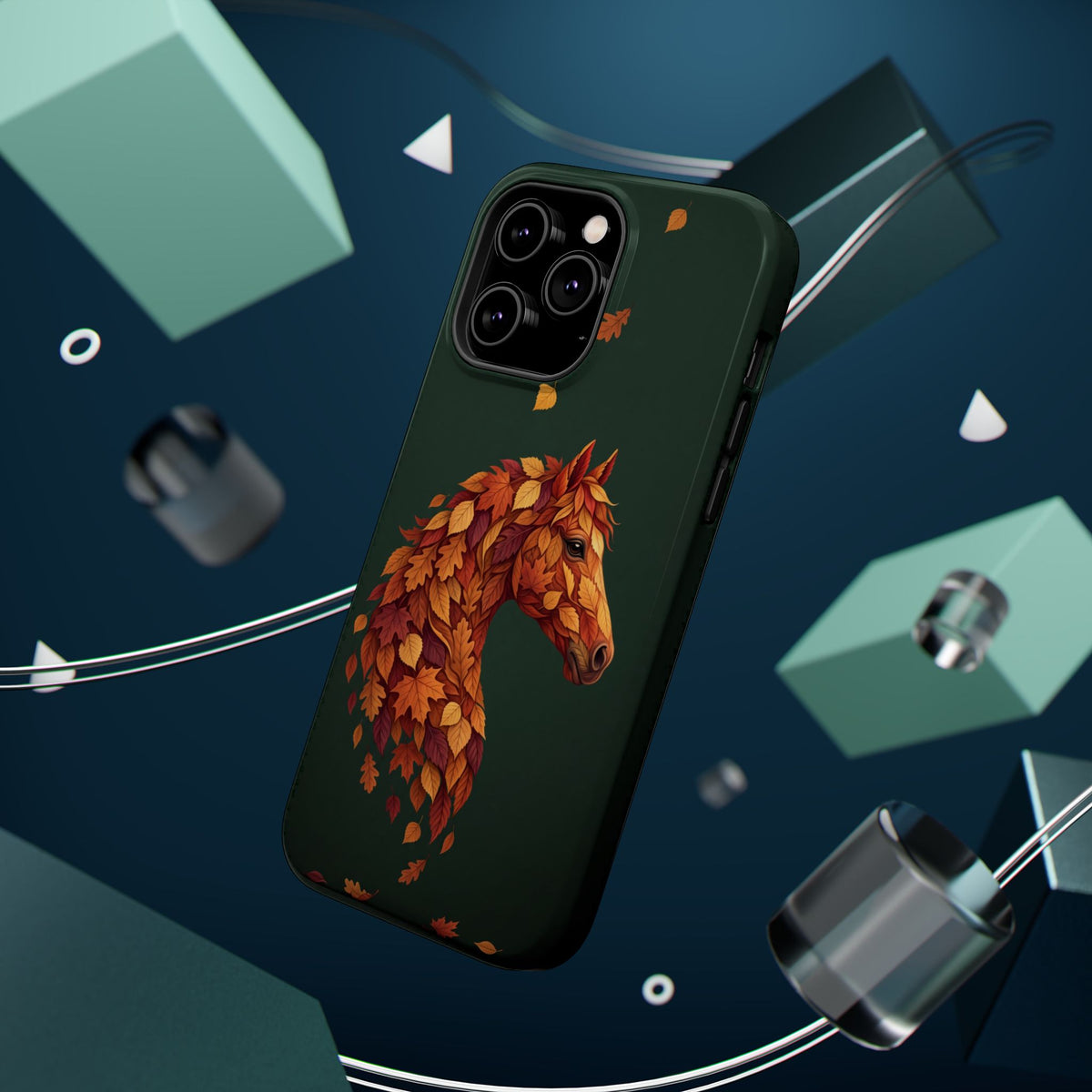 Autumn Leaves Horse Phone Case — Tough Magnetic Case with Wireless Charging
