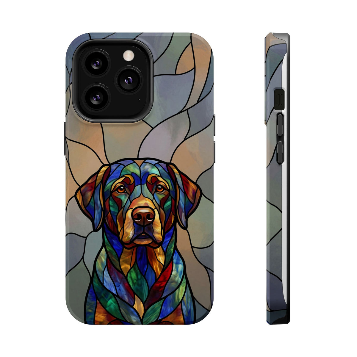 Stained Glass Labrador Phone Case — Tough Magnetic Case with Wireless Charging