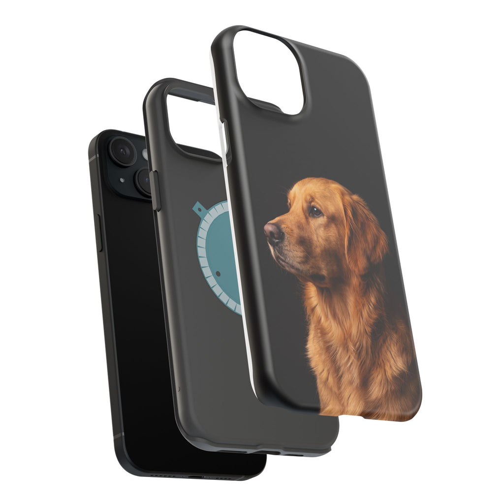 Golden Retriever Portrait Phone Case — Impact-Resistant Wireless Charging Cover
