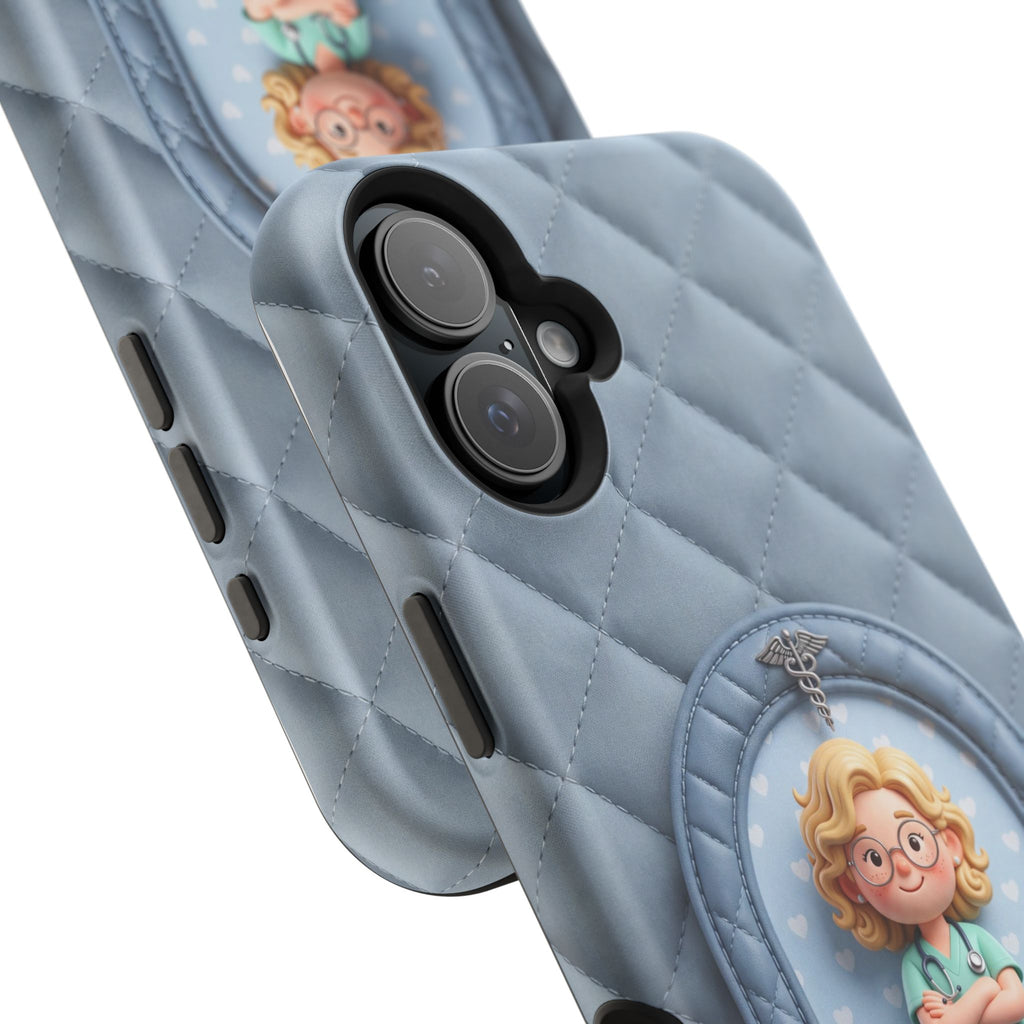 Personalized Quilted Nurse Phone Case — Wireless Charging Cover