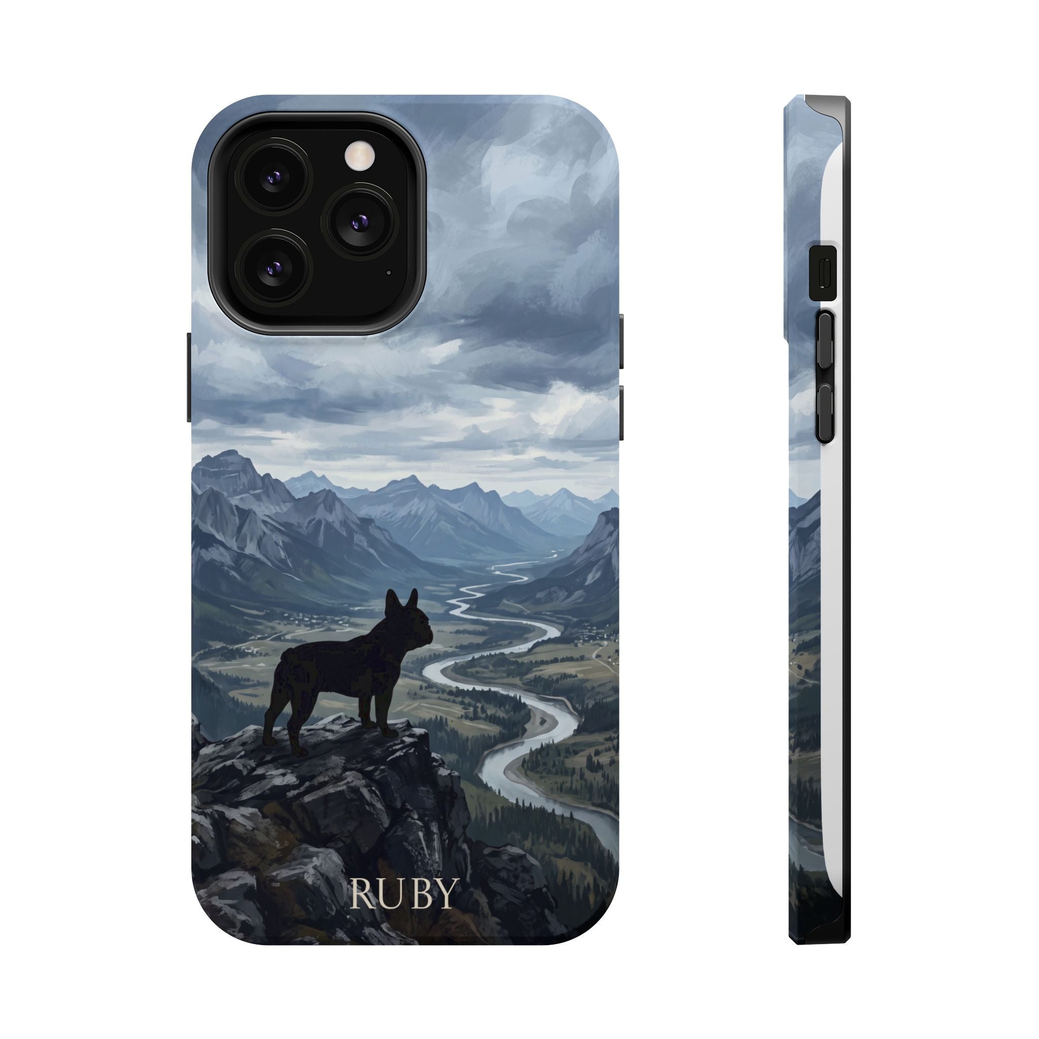 Personalized French Bulldog Mountain Valley Phone Case — Wireless Charging Cover