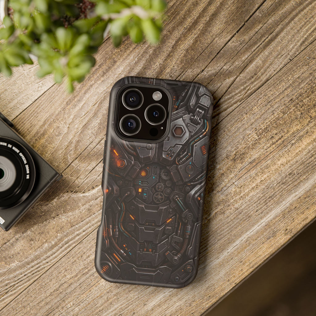 Mech Armor Phone Case — Industrial Circuit Wireless Charging Cover