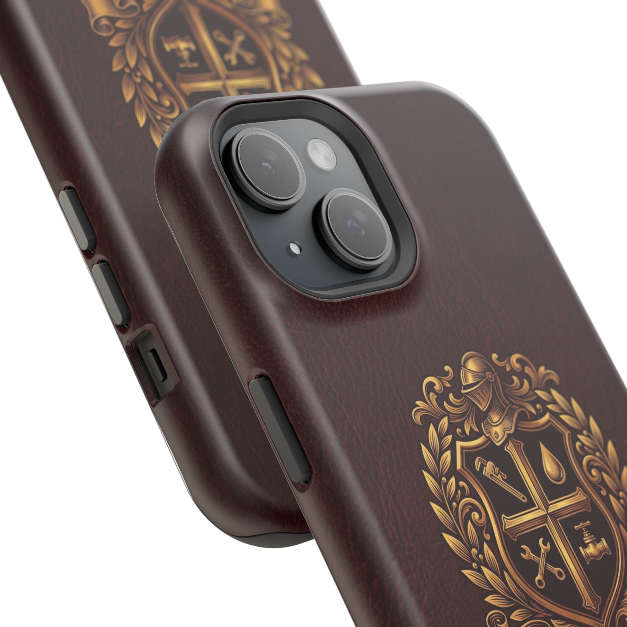 Plumber Crest Phone Case — Heraldic Shield Design Wireless Charging Cover