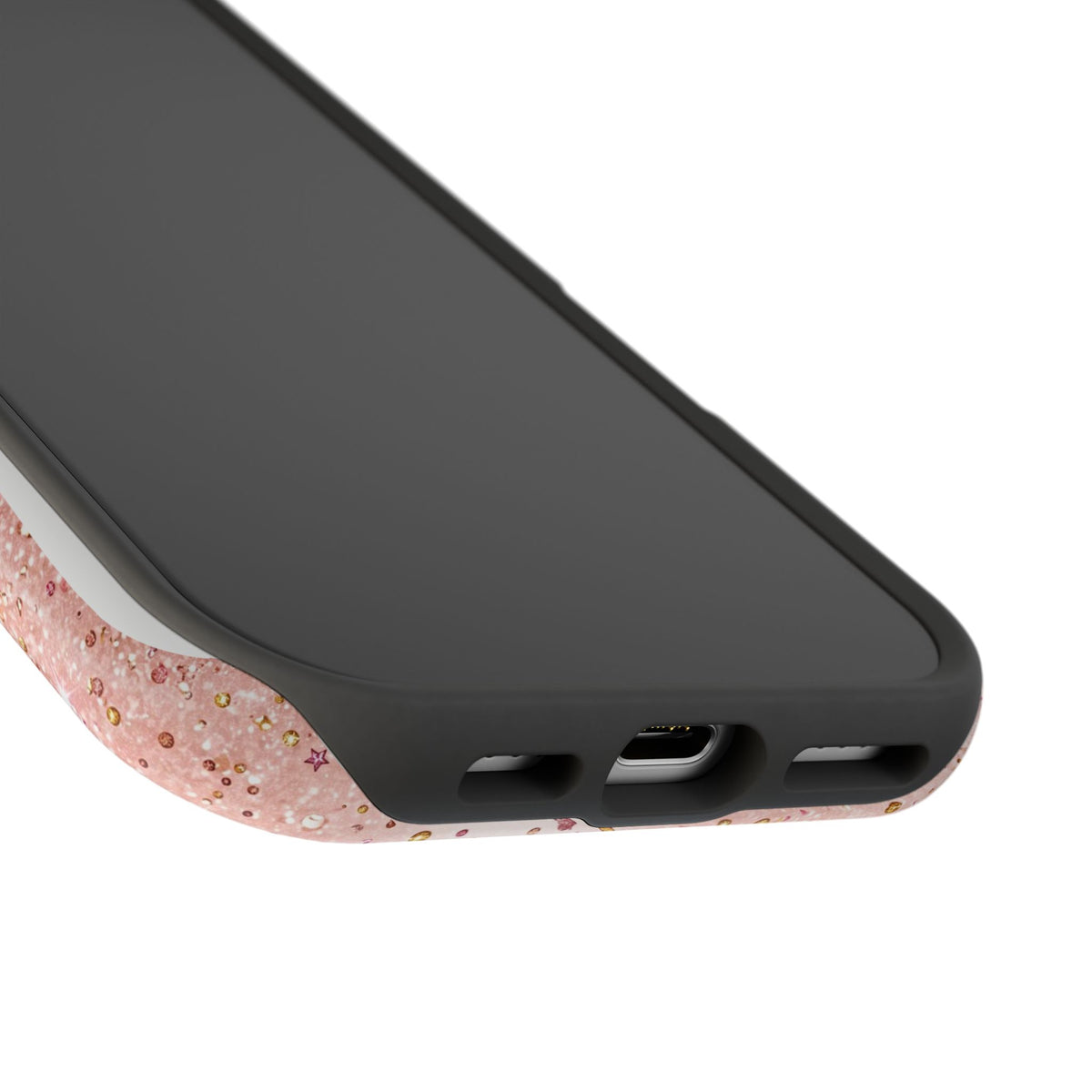 Blush Glitter Butterfly Personalized Teacher Phone Case — Wireless Charging Cover