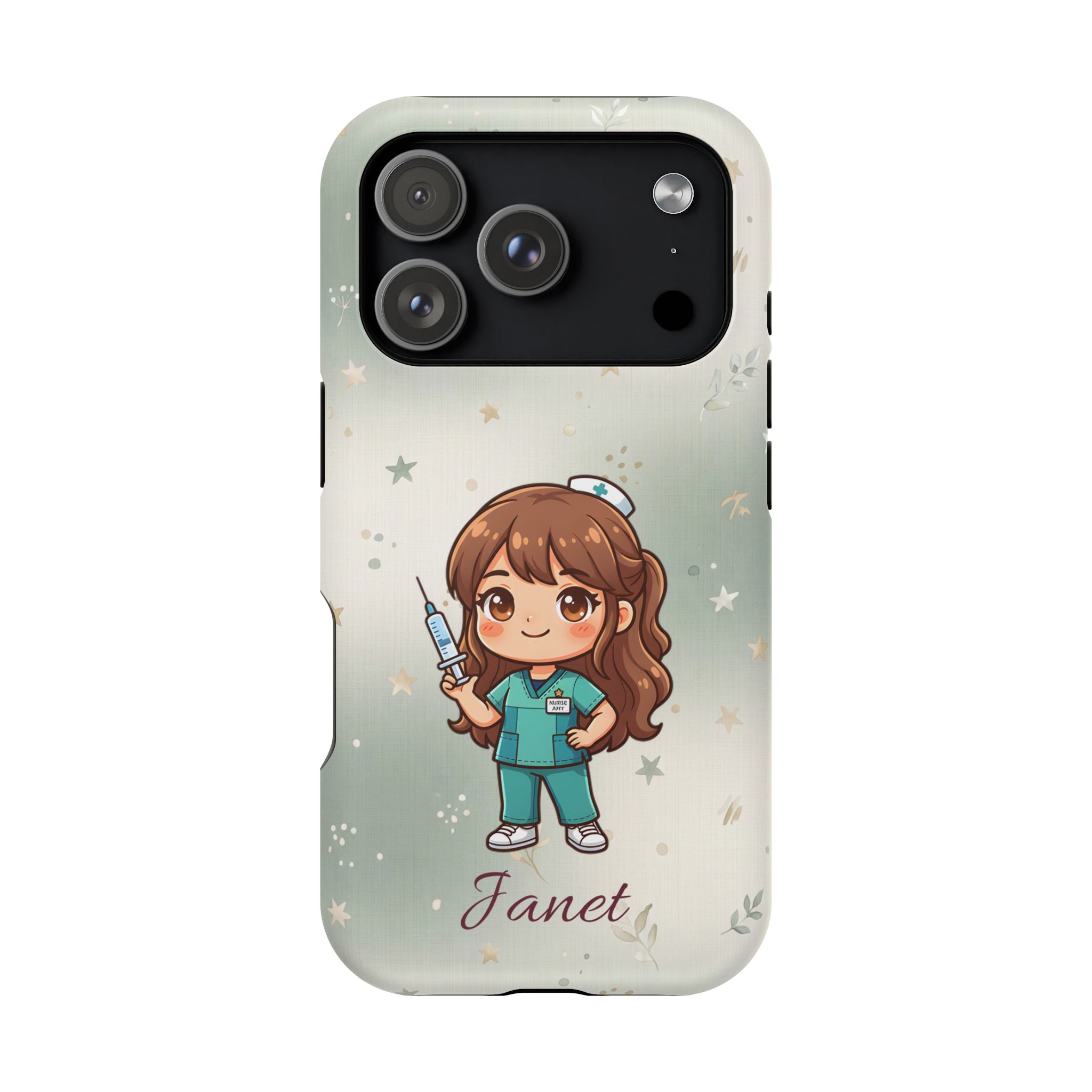 Personalized Nurse with Syringe Phone Case — Wireless Charging Cover