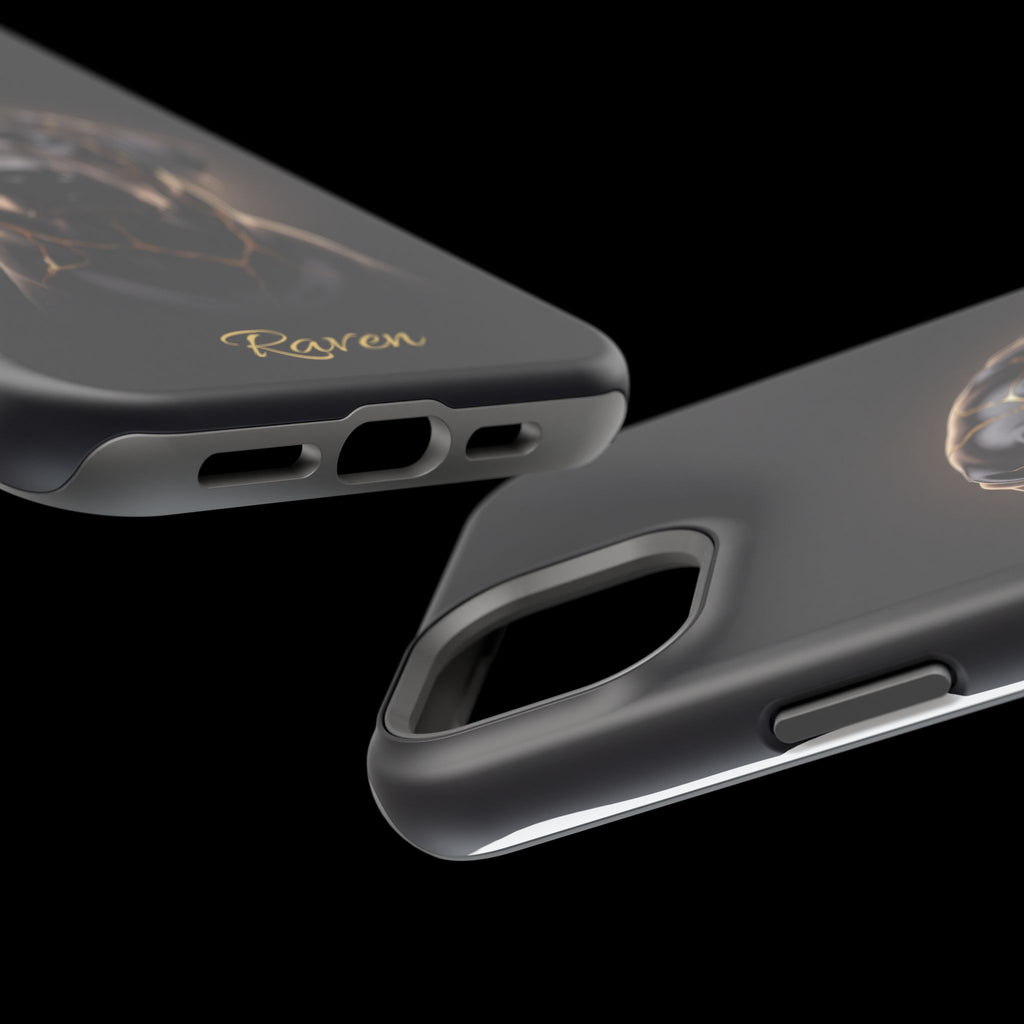 Personalized Obsidian Kintsugi Labrador Phone Case — Tough Magnetic Case with Wireless Charging