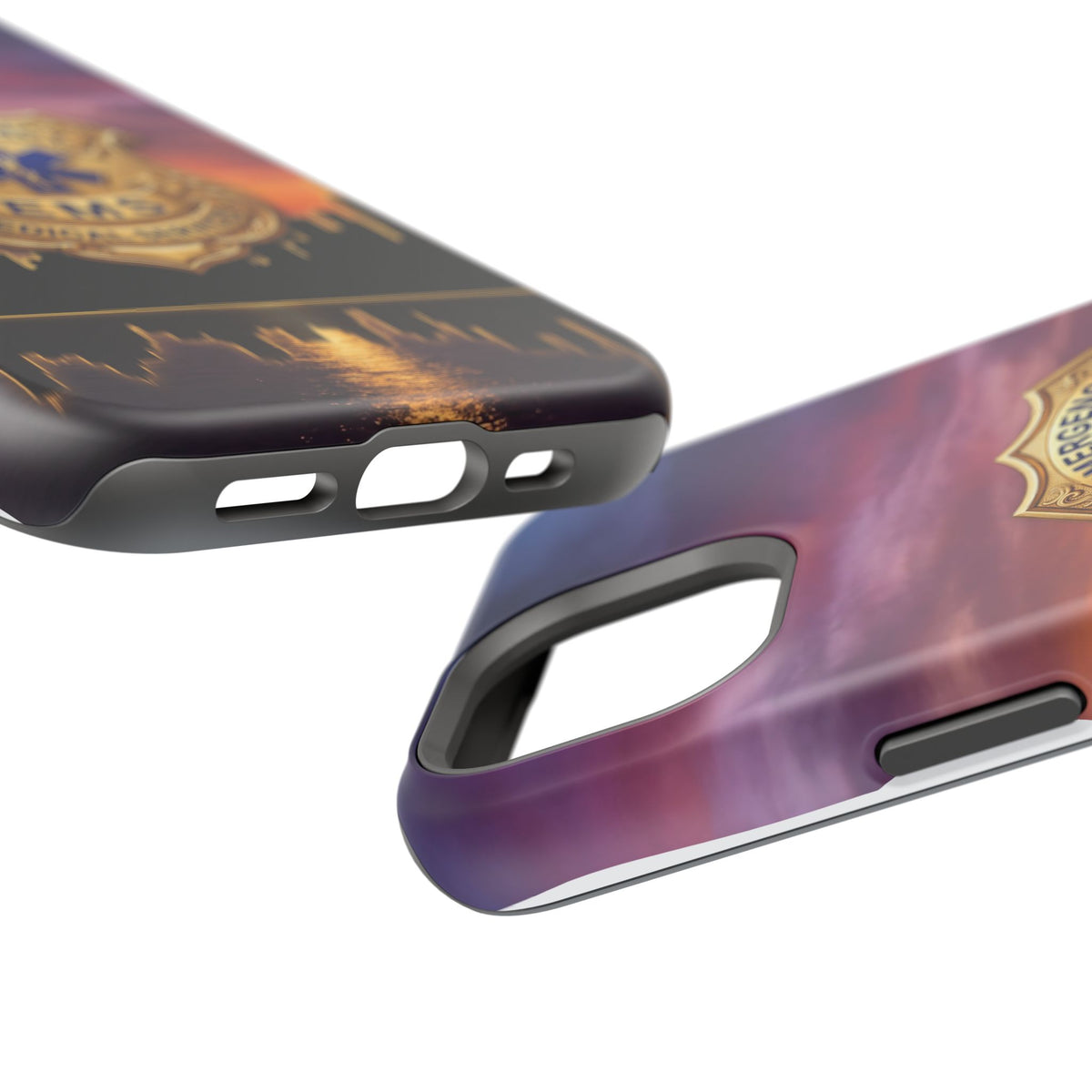 EMS Badge Sunset Skyline Phone Case — Magnetic Wireless Charging Cover