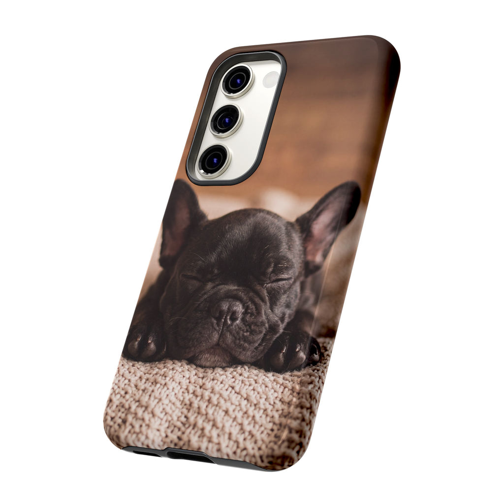 Sleeping French Bulldog Phone Case | Cozy Frenchie Resting on Blanket | iPhone & Samsung