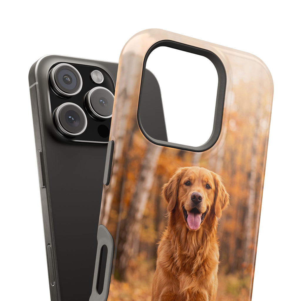 Autumn Golden Retriever Phone Case — Impact-Resistant Wireless Charging Cover