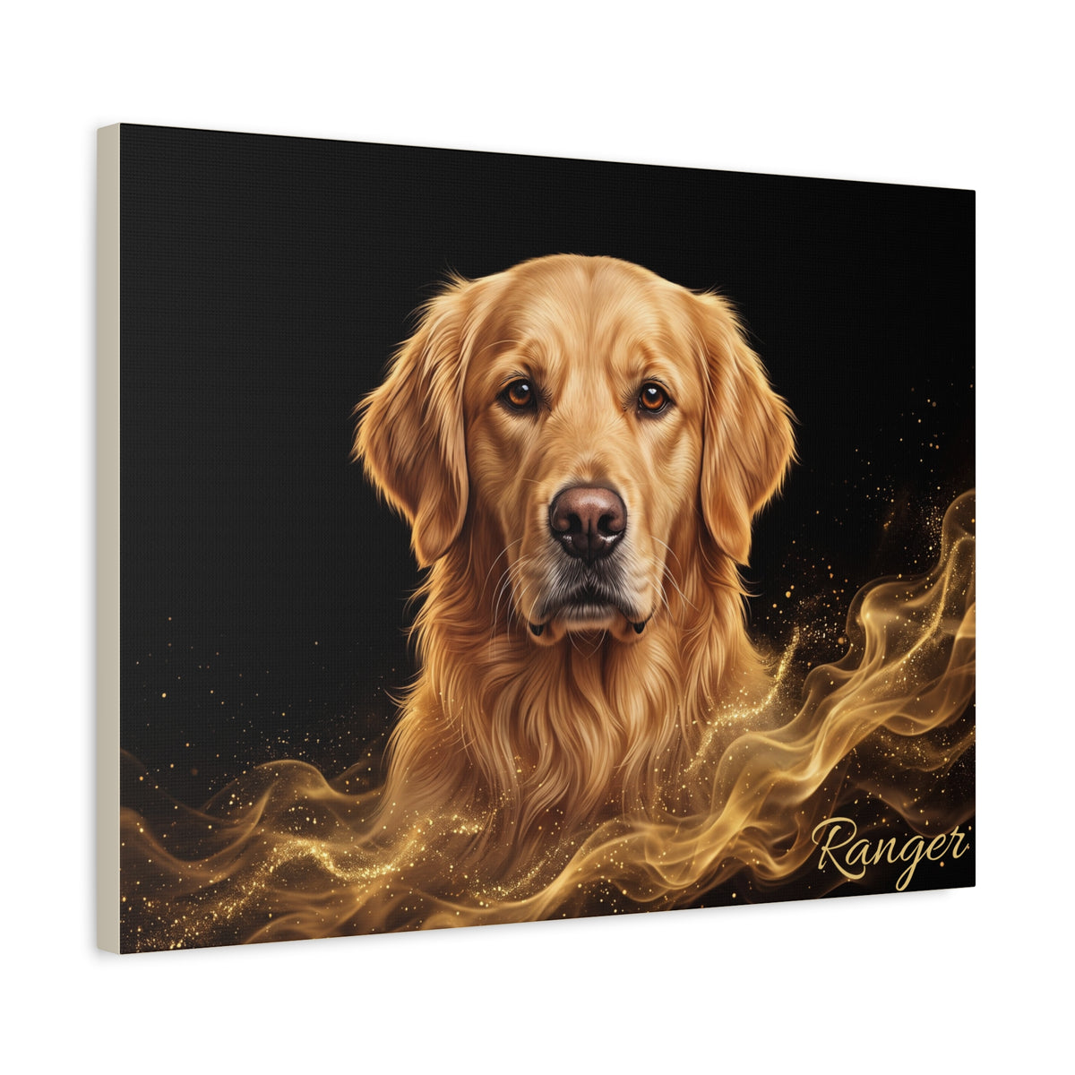 Golden Retriever Personalized Canvas | Golden Smoke Wall Art