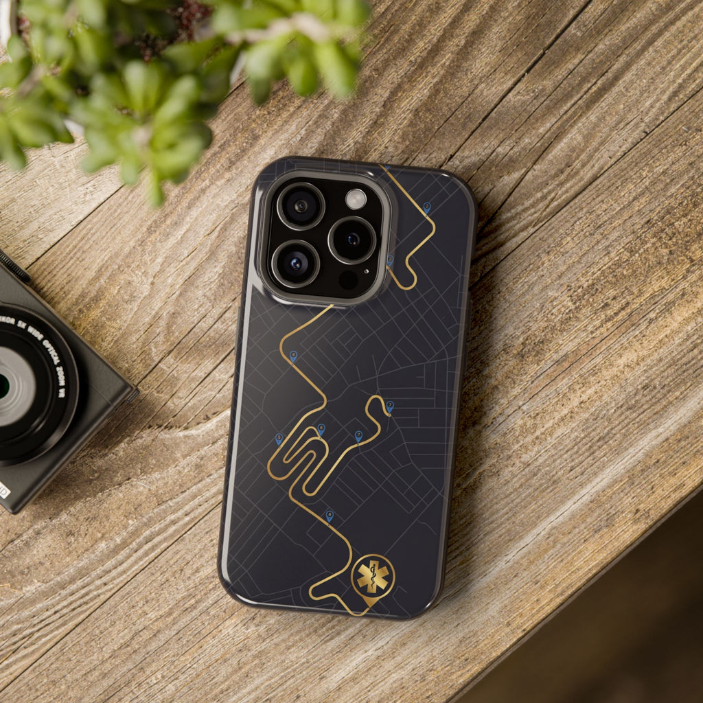 Paramedic/EMT Route Line Phone Case — Magnetic Wireless Charging Cover