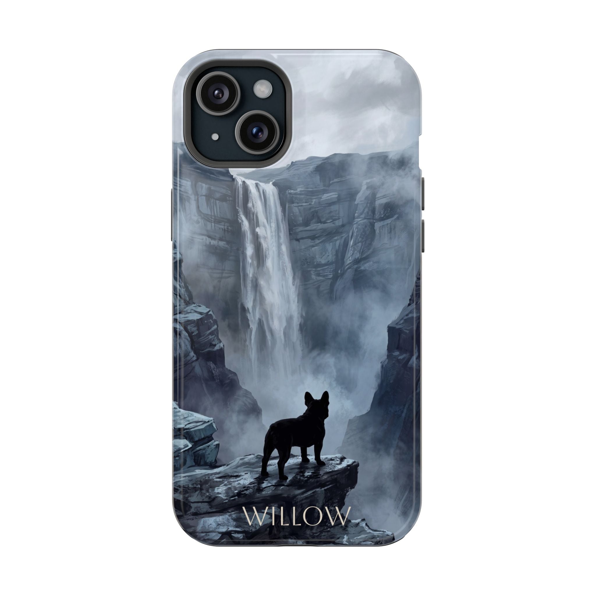 Personalized French Bulldog Misty Waterfall Phone Case — Wireless Charging Cover