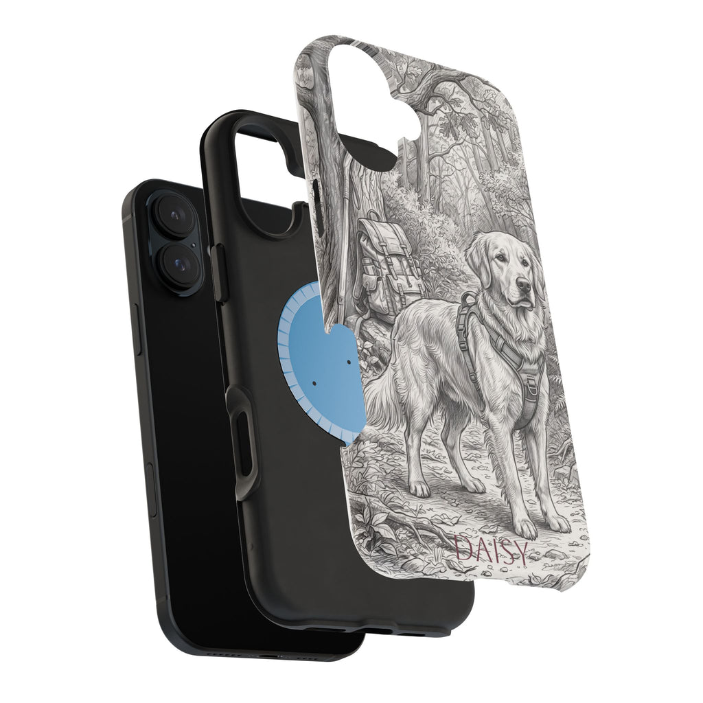 Personalized Golden Retriever Woodland Trail Phone Case — Wireless Charging Cover
