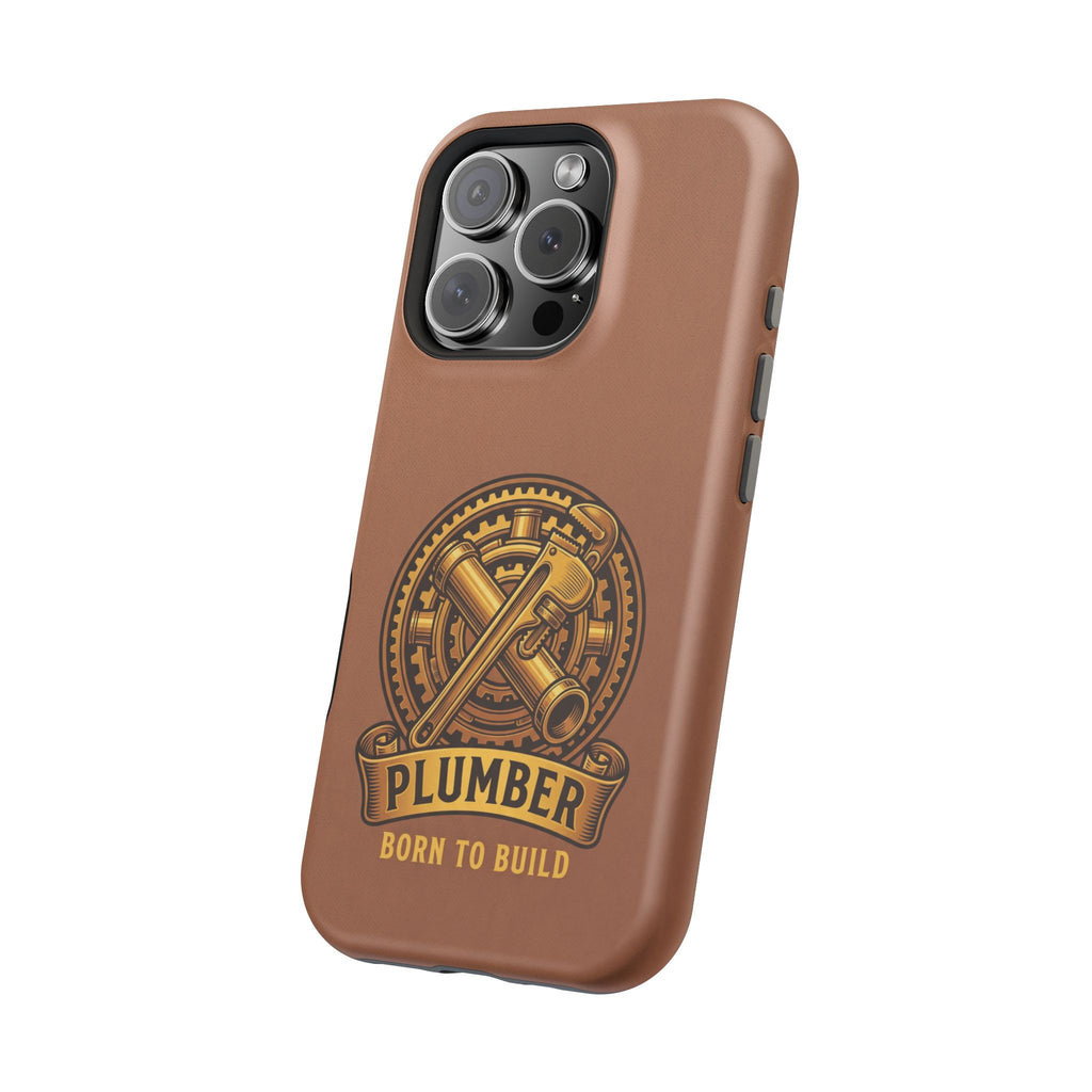 Plumber Born to Build Phone Case — Badge Wireless Charging Cover