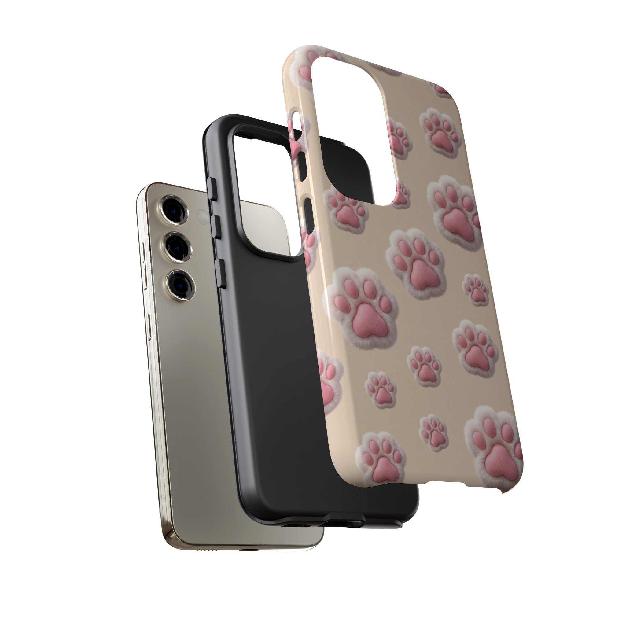 Golden Retriever Paw Print Phone Case | Cute Pink Paw Pattern for Dog Lovers | iPhone & Samsung