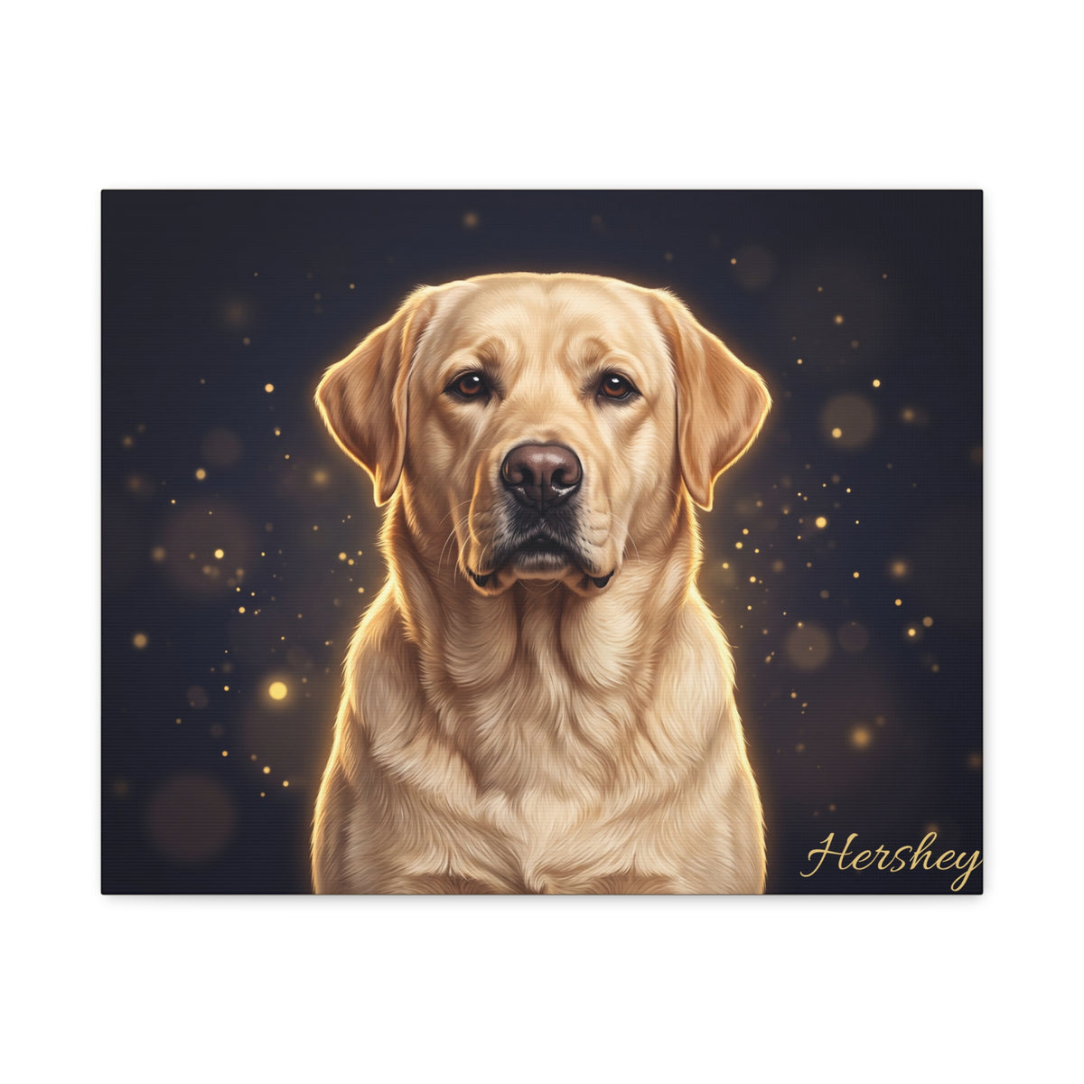 Yellow Labrador Personalized Canvas | Starlight Sparkle Wall Art
