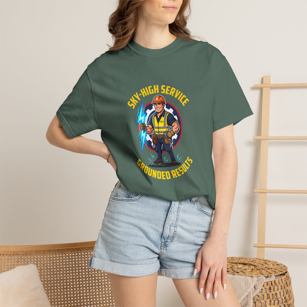 Sky-High Service Grounded Results Electrician T-Shirt