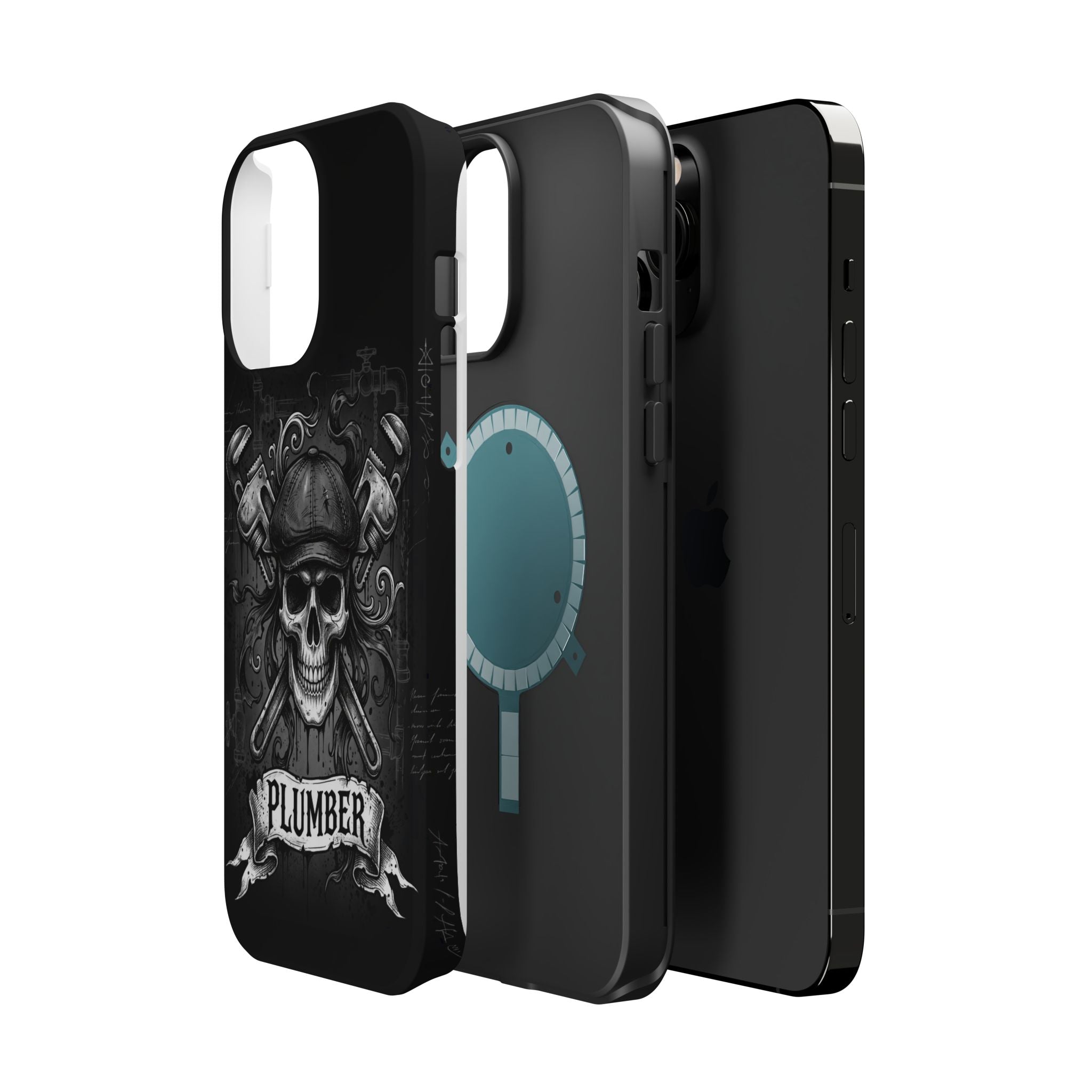 Skull & Wrenches Plumber Phone Case — Wireless Charging Cover