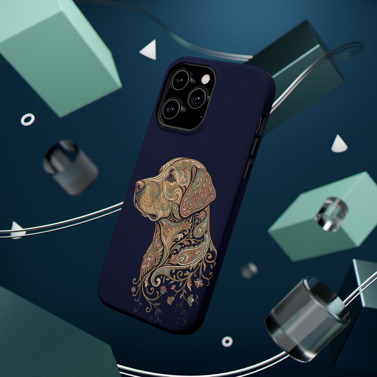 Paisley Labrador Phone Case — Tough Magnetic Case with Wireless Charging