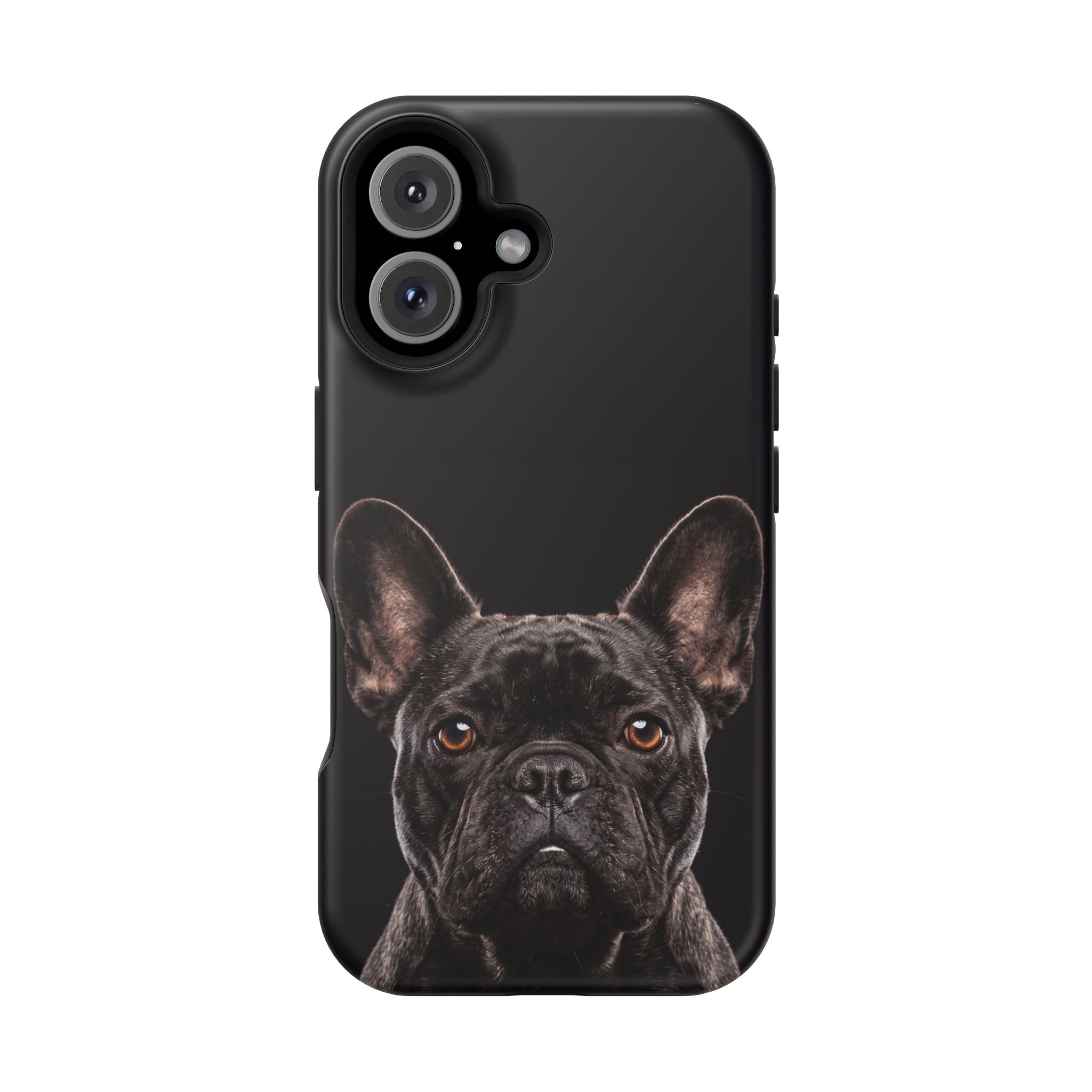 Black French Bulldog Phone Case — Impact-Resistant Wireless Charging Cover