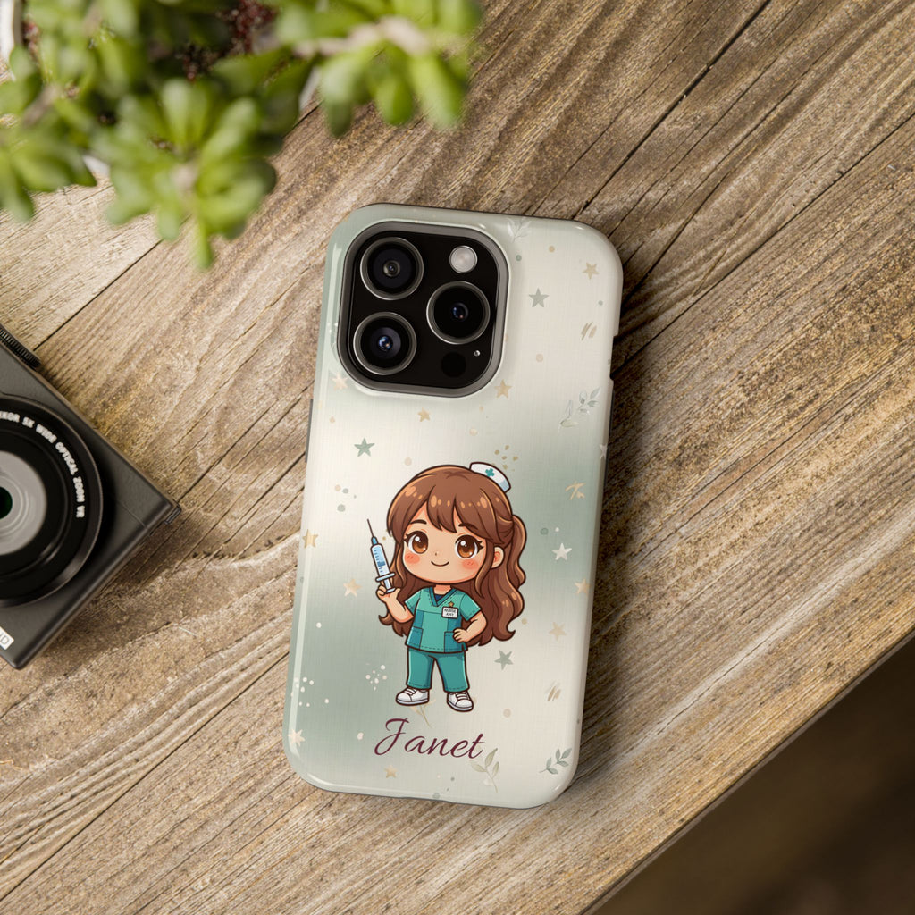 Personalized Nurse with Syringe Phone Case — Wireless Charging Cover
