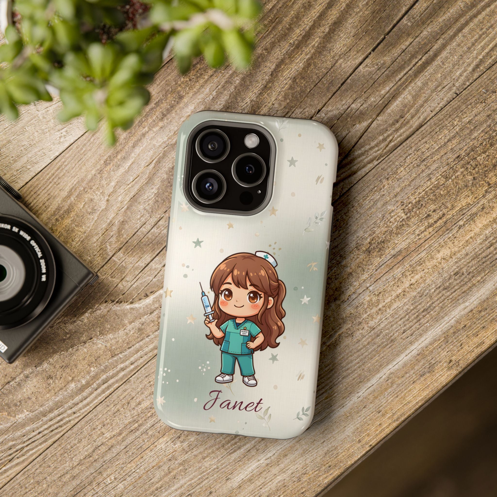 Personalized Nurse with Syringe Phone Case — Wireless Charging Cover