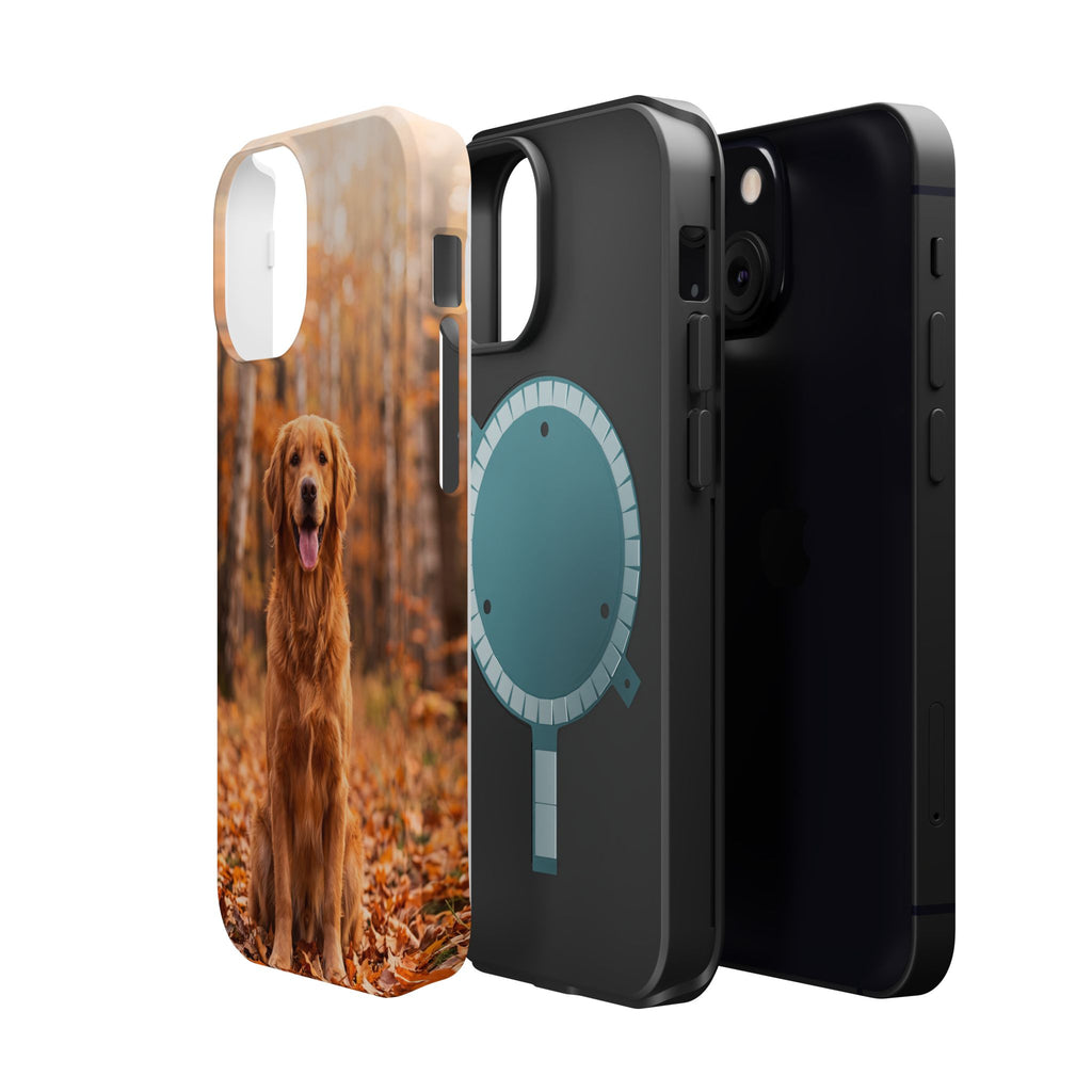 Autumn Golden Retriever Phone Case — Impact-Resistant Wireless Charging Cover