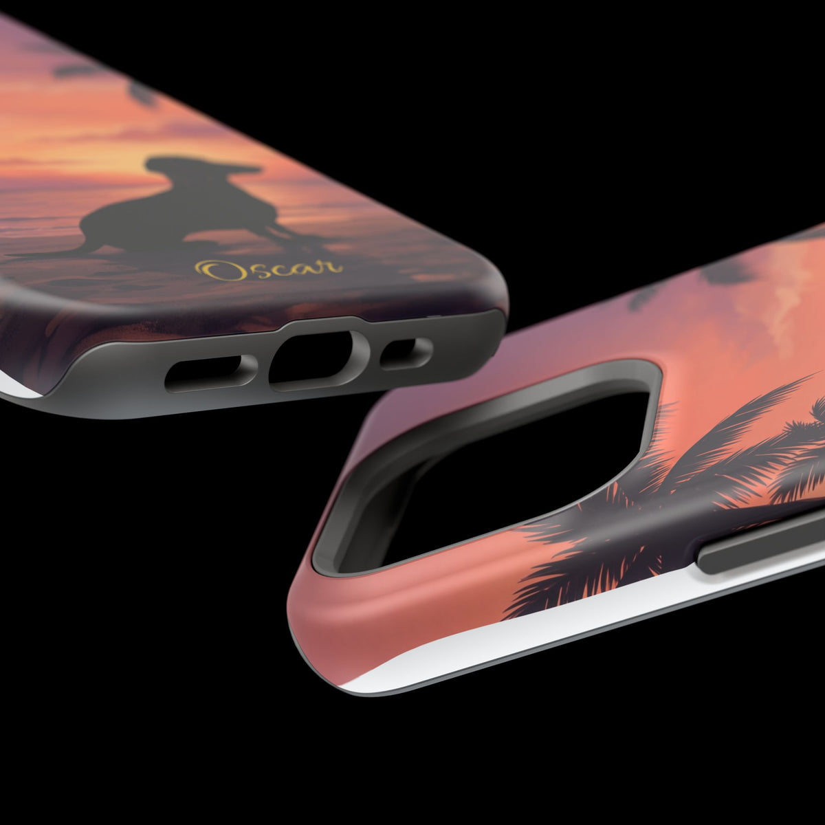 Personalized Dachshund Tropical Beach Sunset Phone Case — Wireless Charging Cover