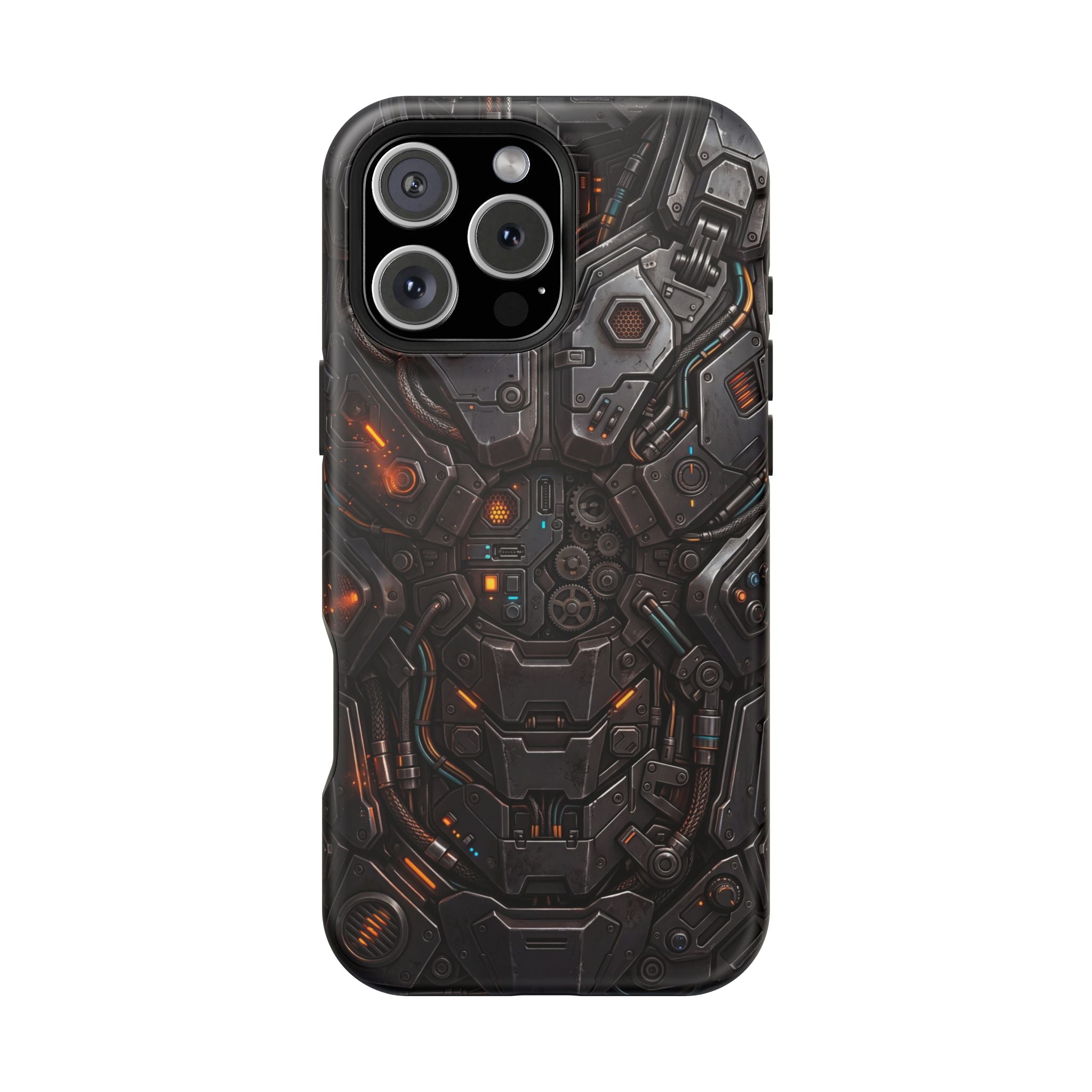 Mech Armor Phone Case — Industrial Circuit Wireless Charging Cover