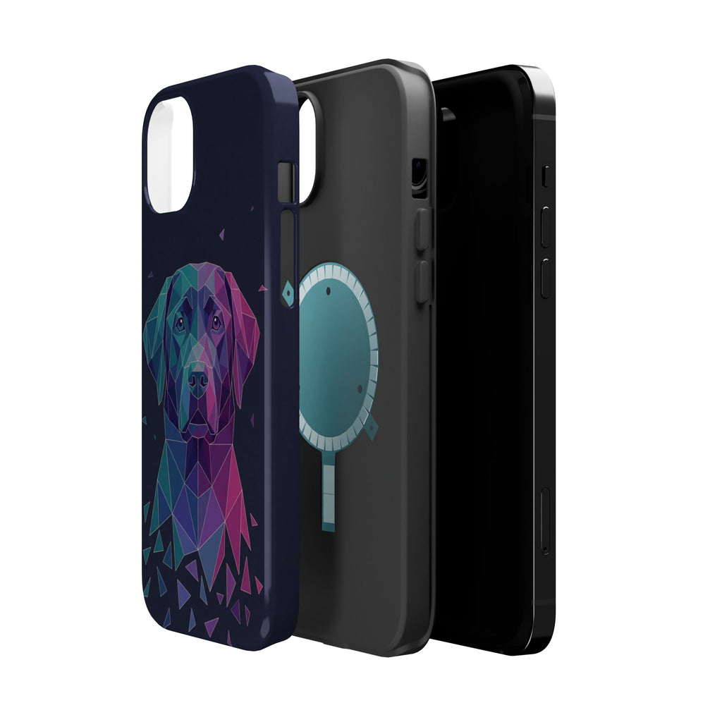 Geometric Labrador Phone Case — Tough Magnetic Case with Wireless Charging