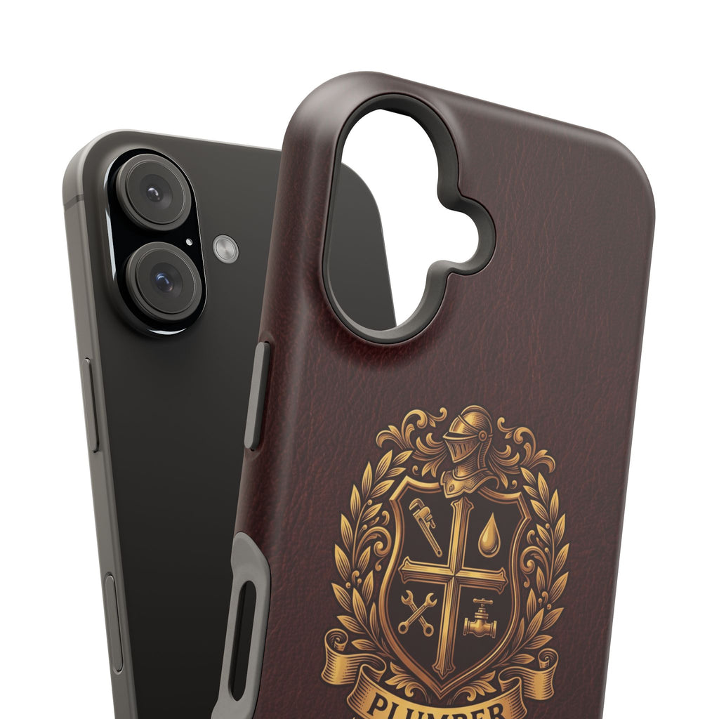 Plumber Crest Phone Case — Heraldic Shield Design Wireless Charging Cover