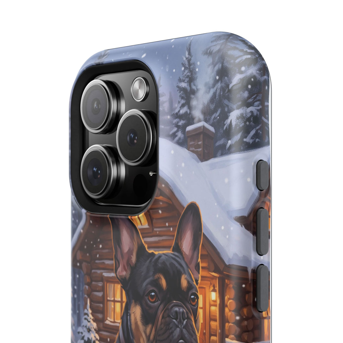 Personalized French Bulldog Cozy Cabin Phone Case — Wireless Charging Cover