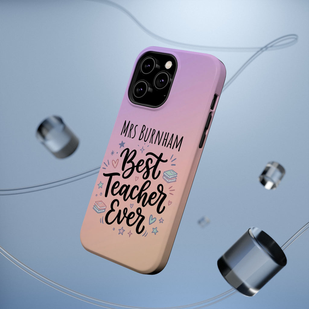 Best Teacher Ever Personalized Phone Case — Wireless Charging Cover